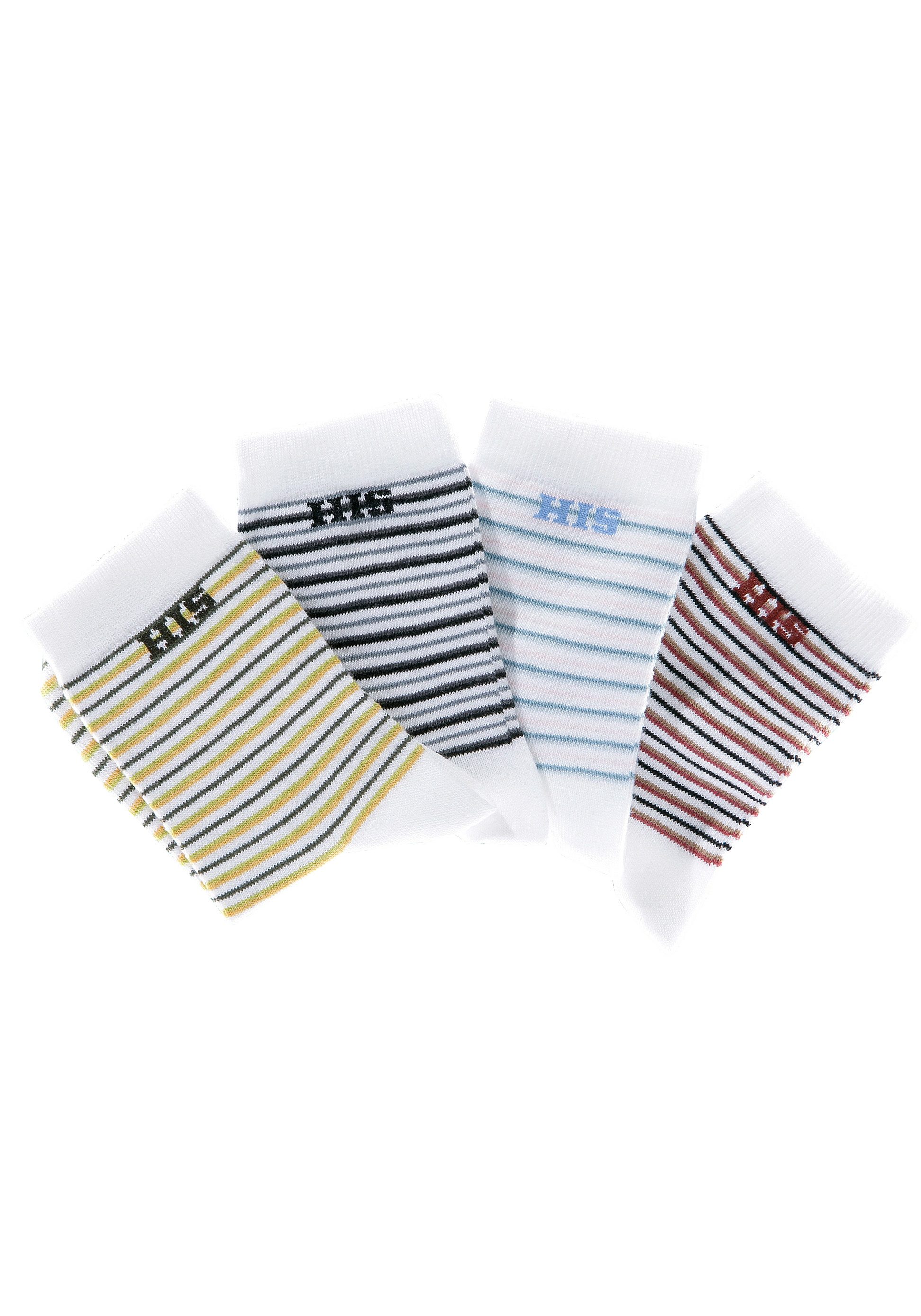 H.I.S Basic sokken met ingebreid logo (set, 4 paar)