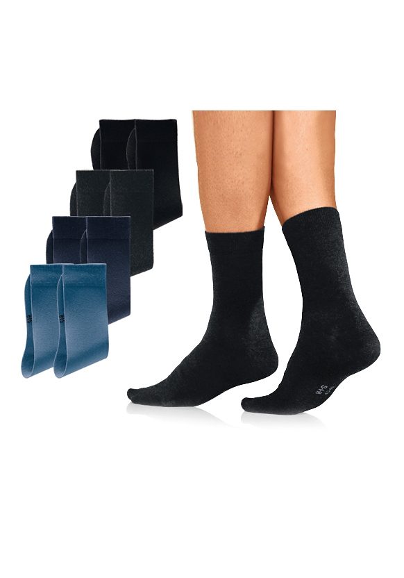 H.I.S Basic sokken met een hoog katoengehalte (set, 8 paar)