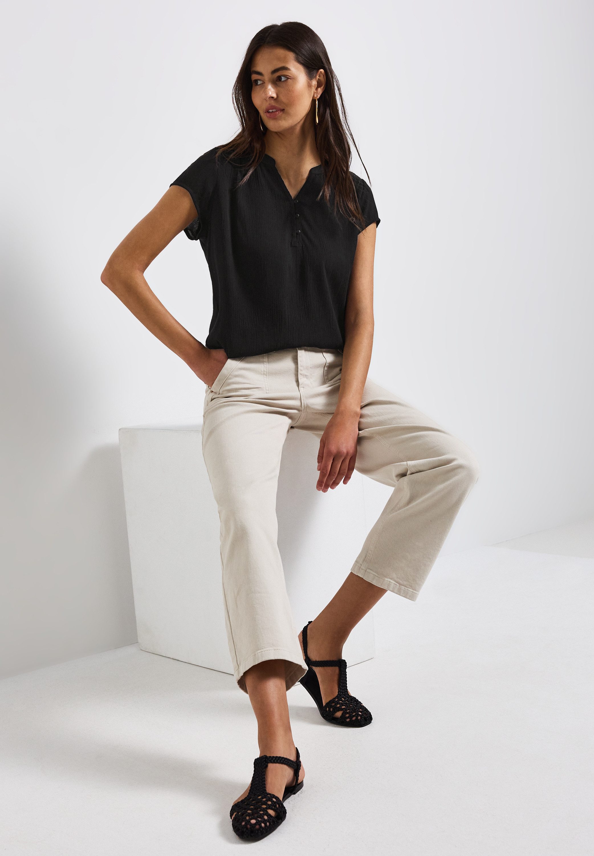 STREET ONE T-shirt in tuniek-look