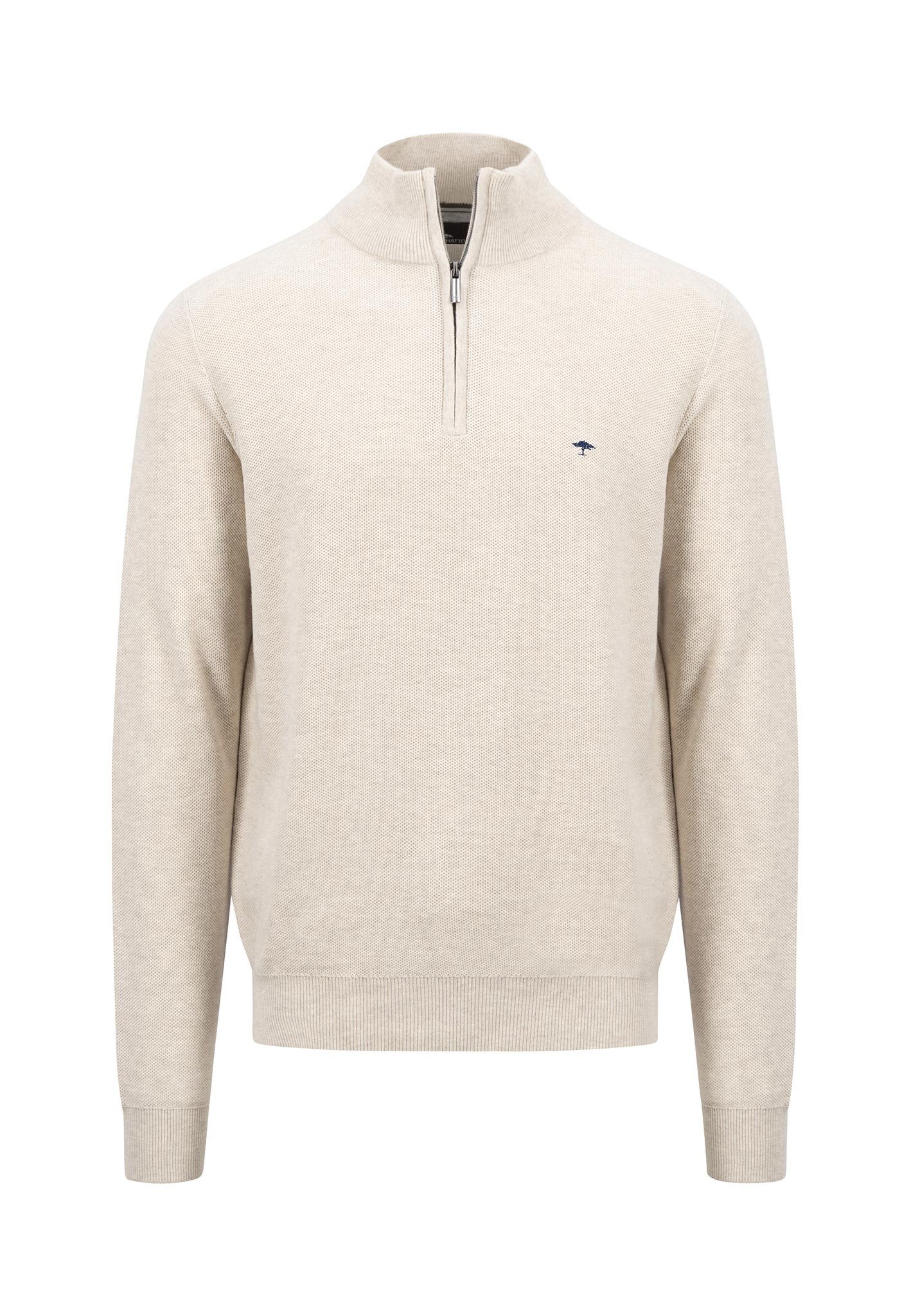 FYNCH-HATTON Schipperstrui met een ritssluiting heren pullovers maat 4XL wit