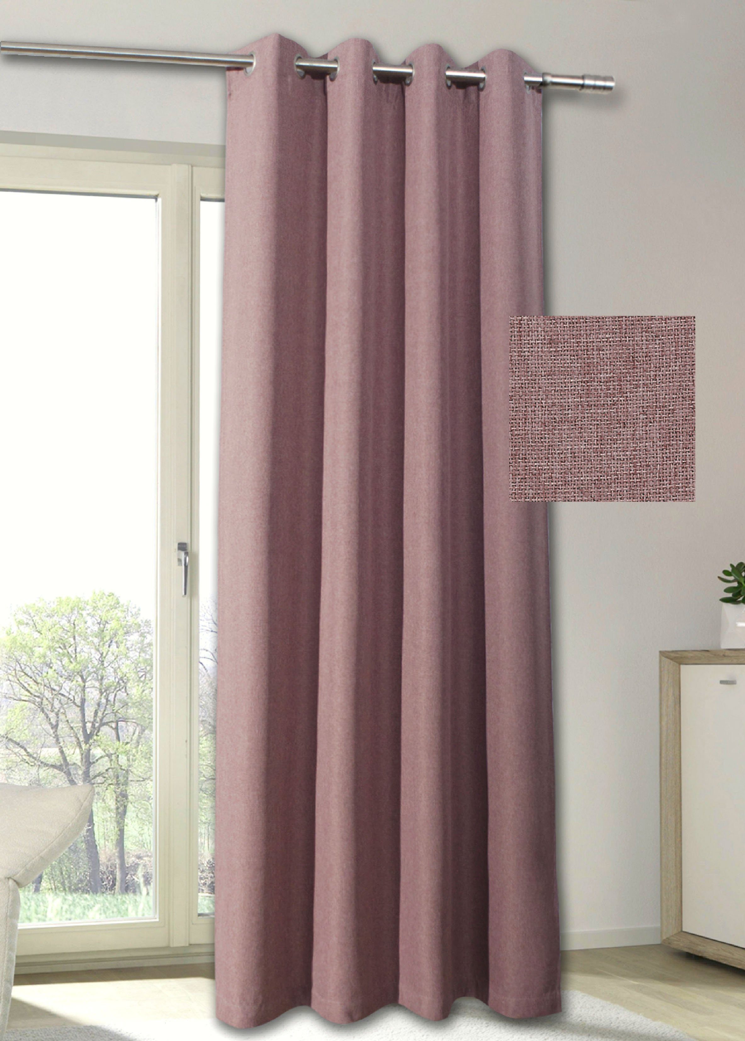 my home Gordijn Milaan ondoorzichtig, verschillende kleuren, 140 x 235, zicht- en lichtbescherming(1 stuk) kant & klaar gordijnen rood