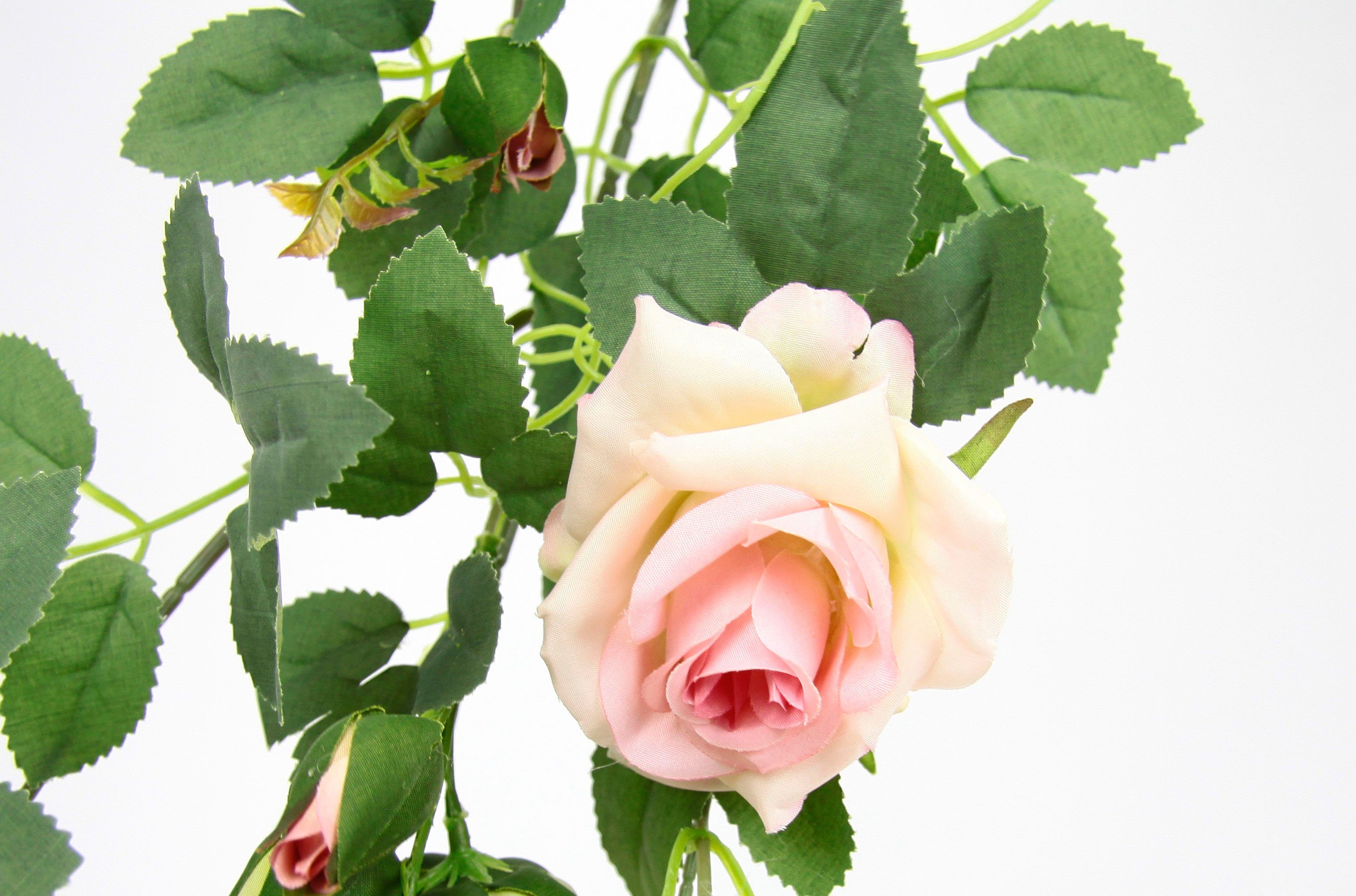 I.GE.A. Kunstbloem Rozenrank Kunstmatige rozen guirlande, kunstbloemen, hangend, bruiloft, kerst