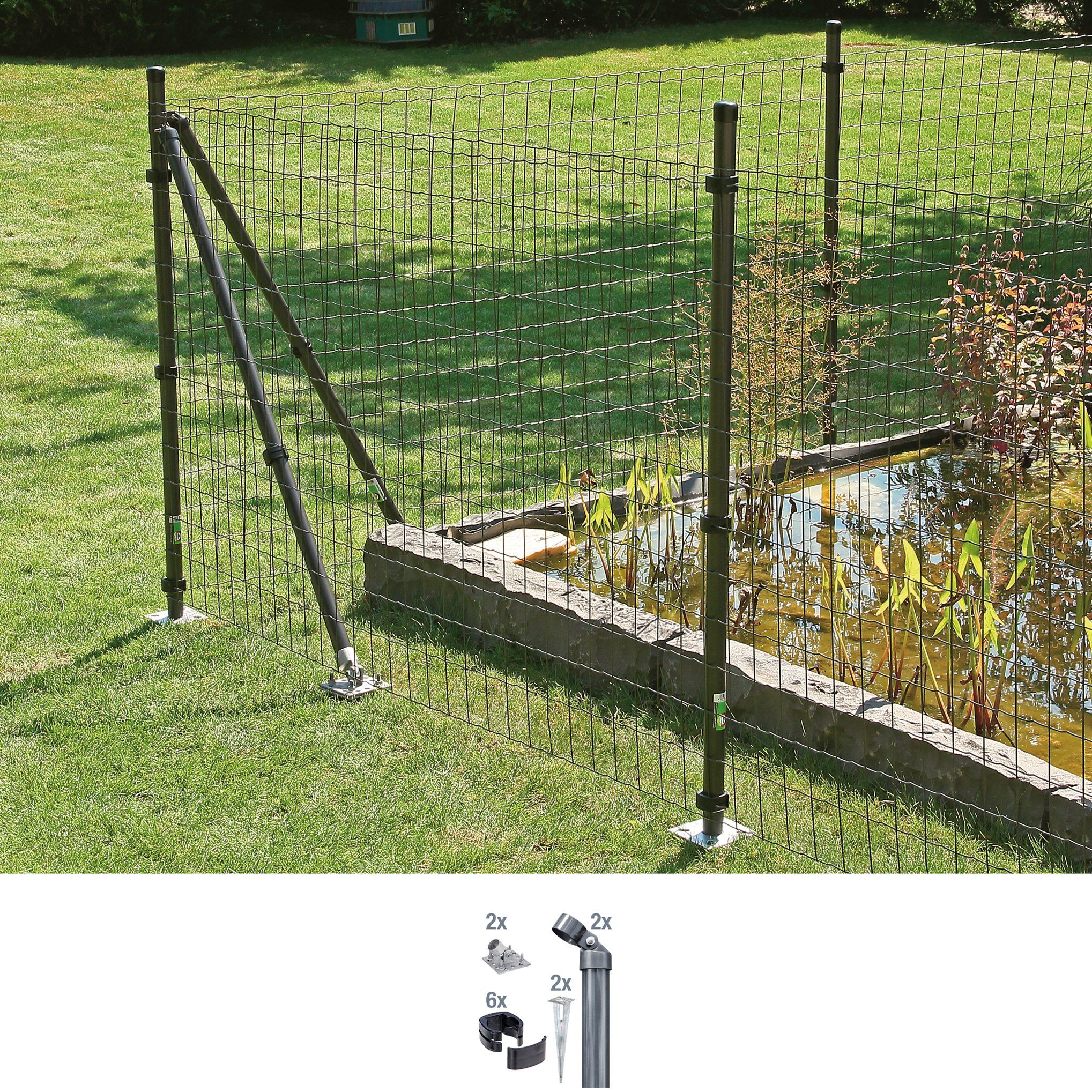 GAH Alberts Hoekpaal Fix-Clip Pro® voor gaasdraadhoogte 153 cm, om vast te schroeven (set)