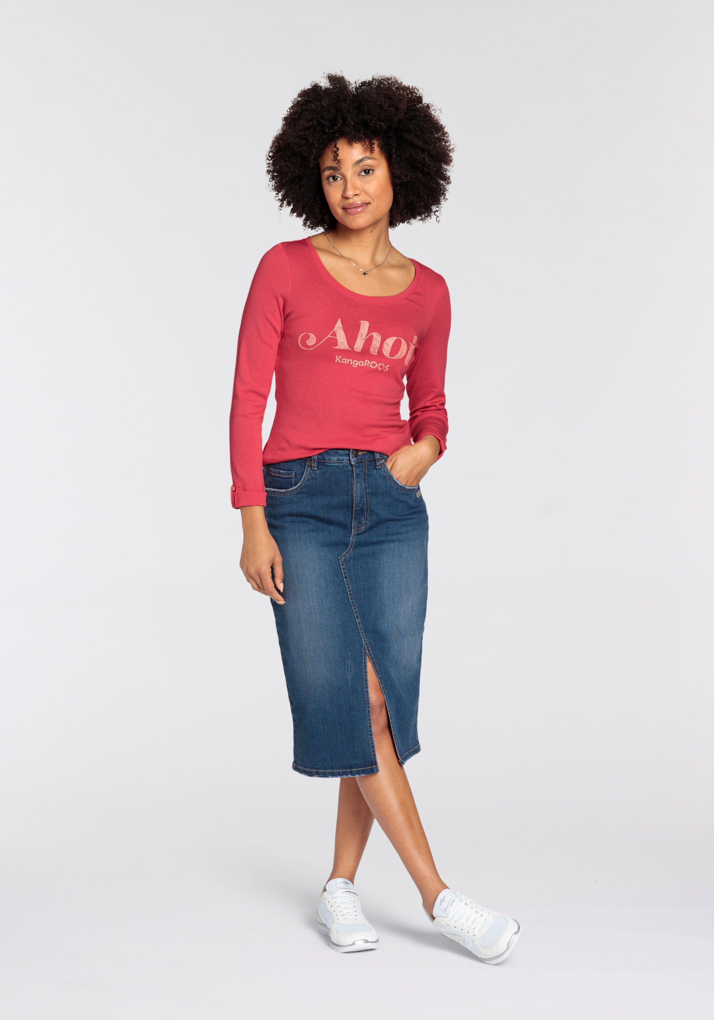 KangaROOS Jeans rok in midi-lengte met split