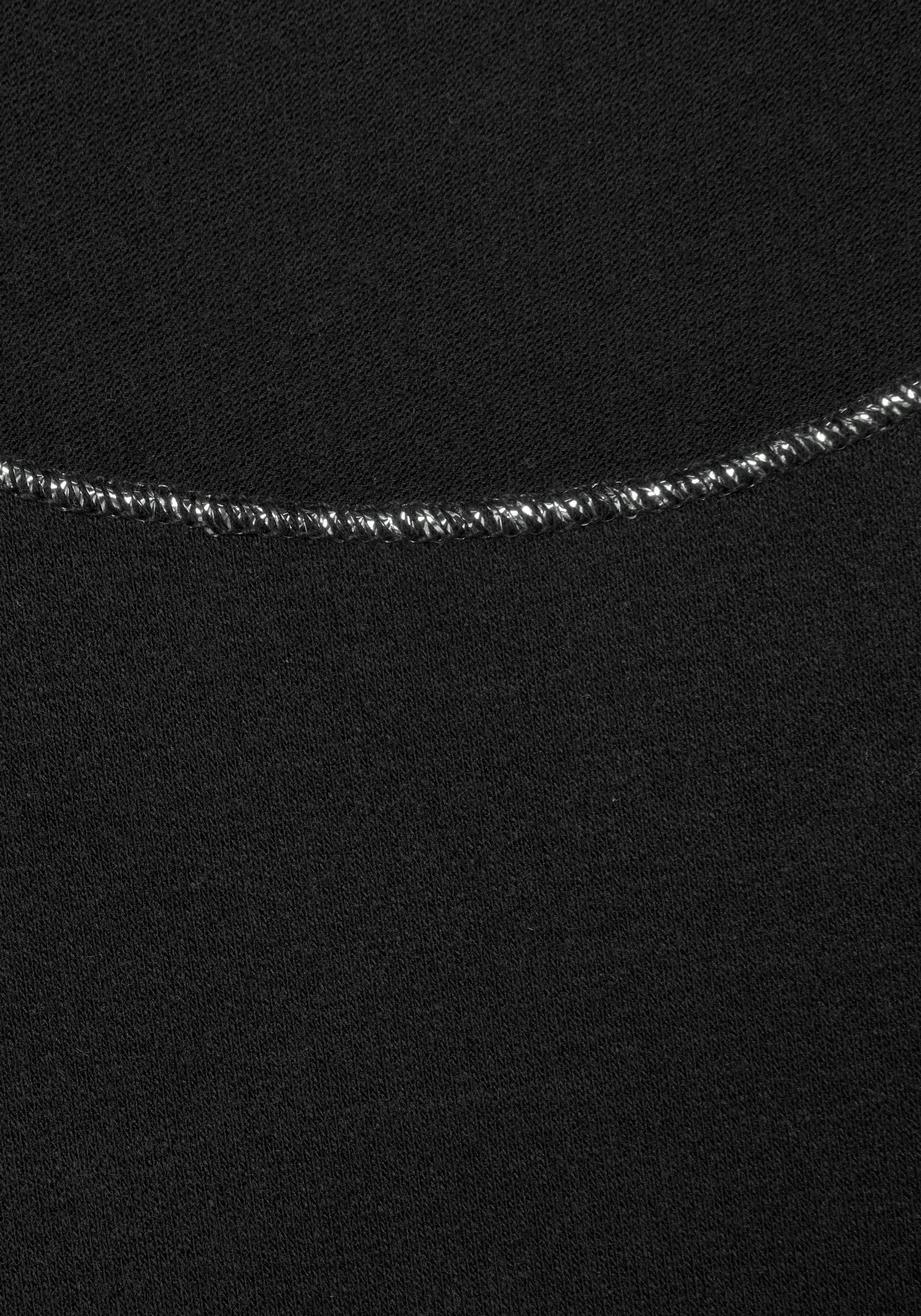 Lascana Shirt met ronde hals Met elegante glinsterafwerkingen in een gemakkelijk te onderhouden kwaliteit (1-delig)