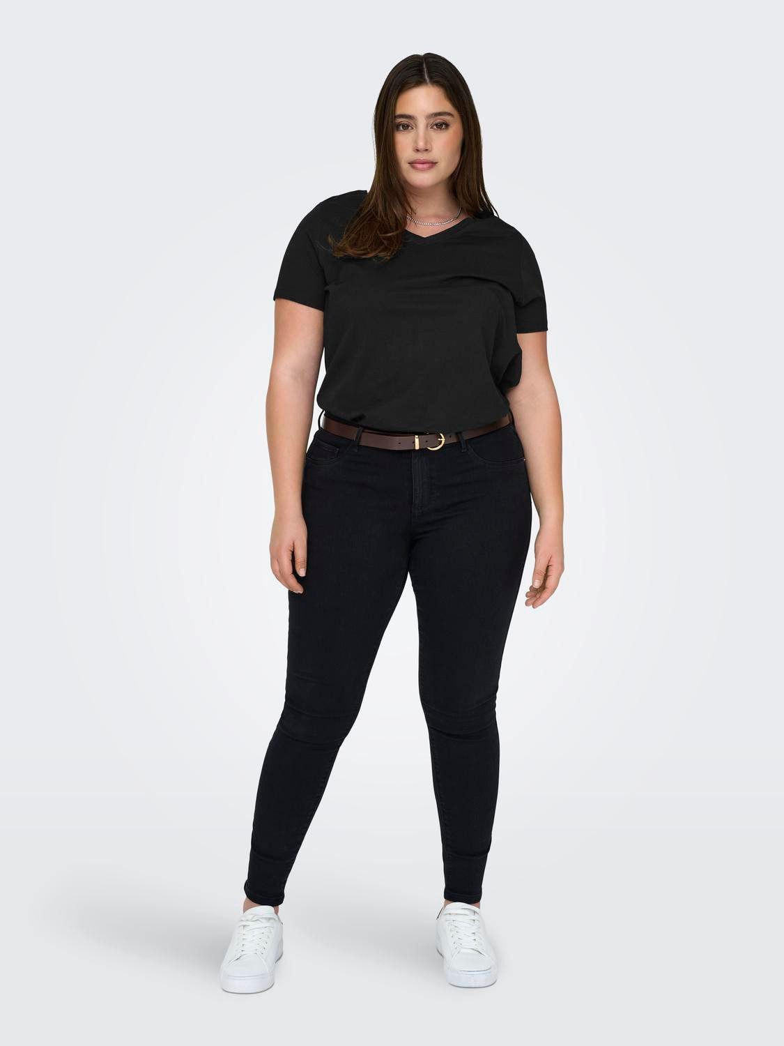 ONLY CARMAKOMA Shirt met V-hals CARBONNIE LIFE S/S V A-SHAPE TEE NOOS