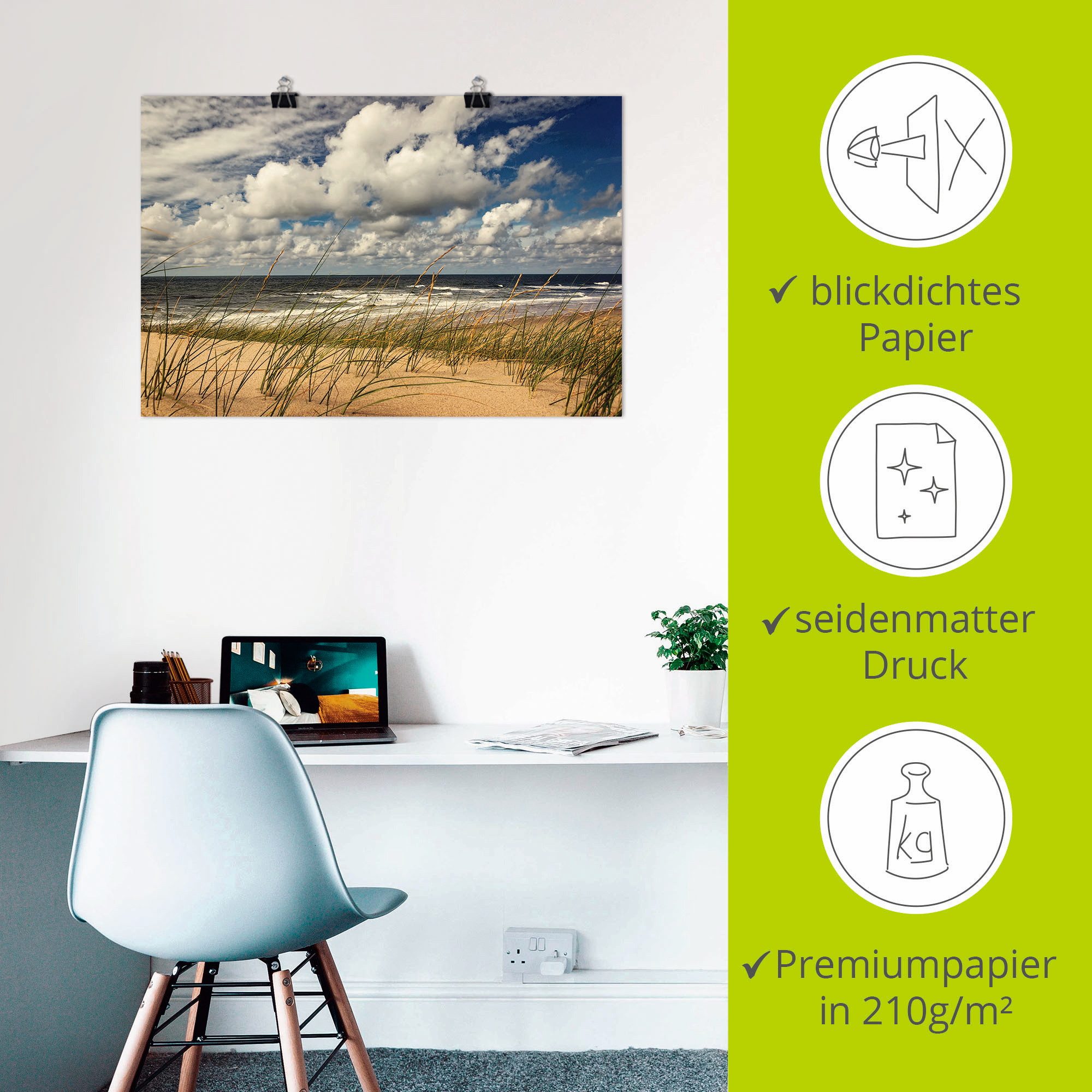 Artland Artprint Strand paal 17 02 als artprint van aluminium, artprint voor buiten, poster in diverse formaten