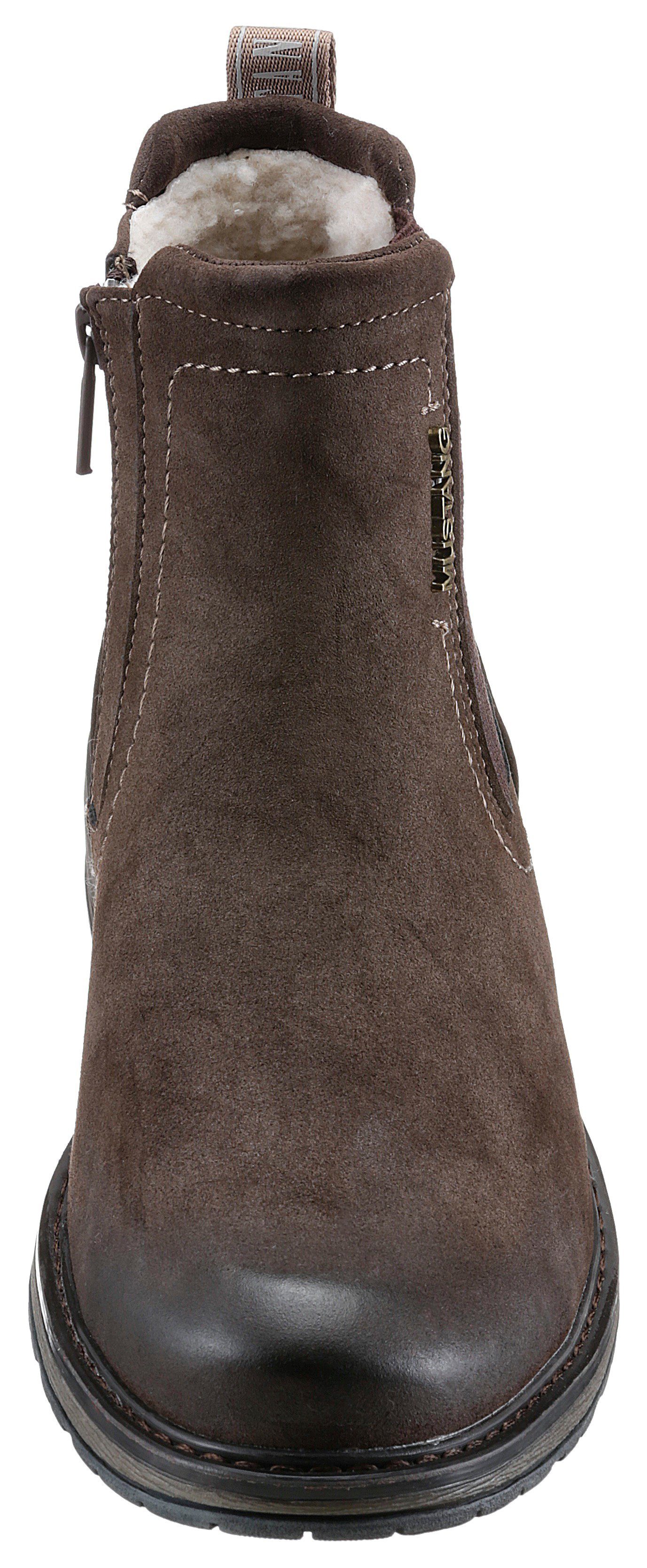 Mustang Shoes Chelsea-boots slip-on boots, ankle boots, block heel, side stretch insert