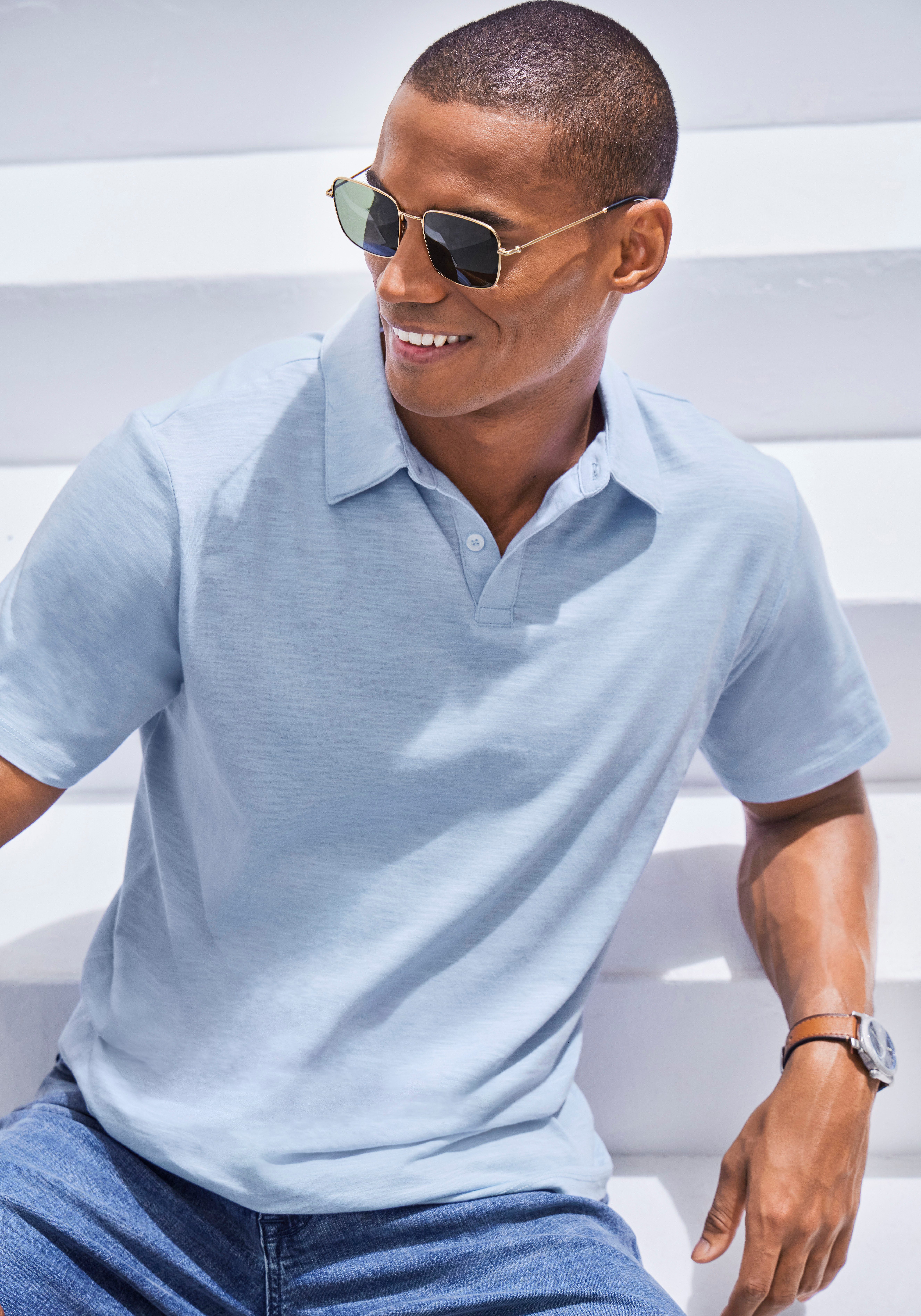 John Devin Poloshirt van speciale slub-garen kwaliteit (2-delig, Set van 2)