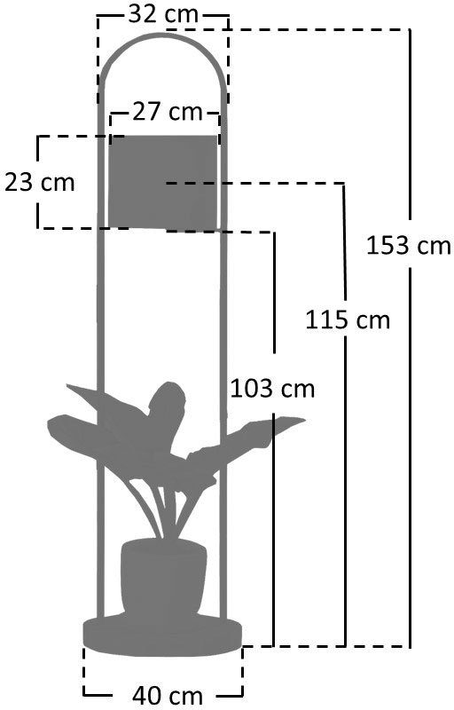 SalesFever Staande lamp Aaliyah handgemaakt, met frame voor planten (1 stuk)