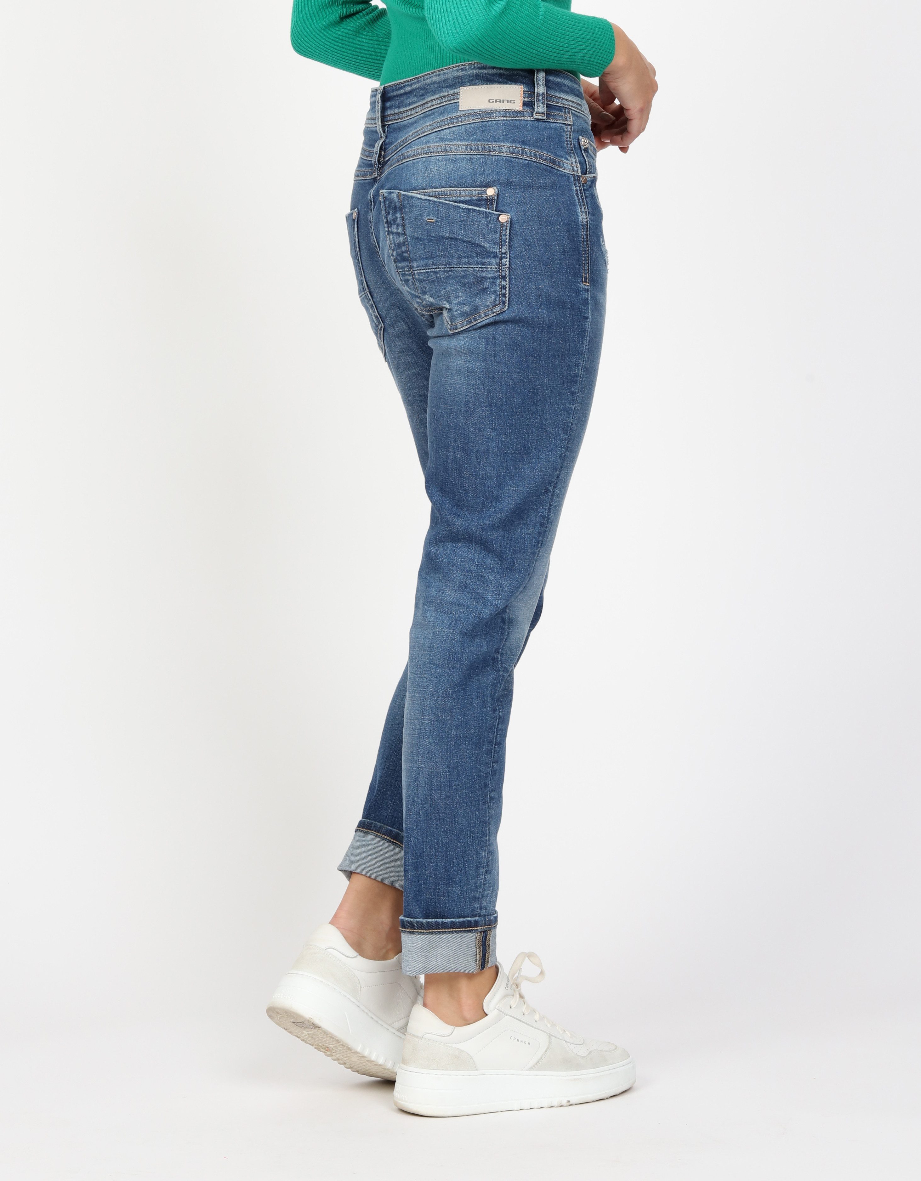 GANG Relax fit jeans 94AMELIE met used-effecten