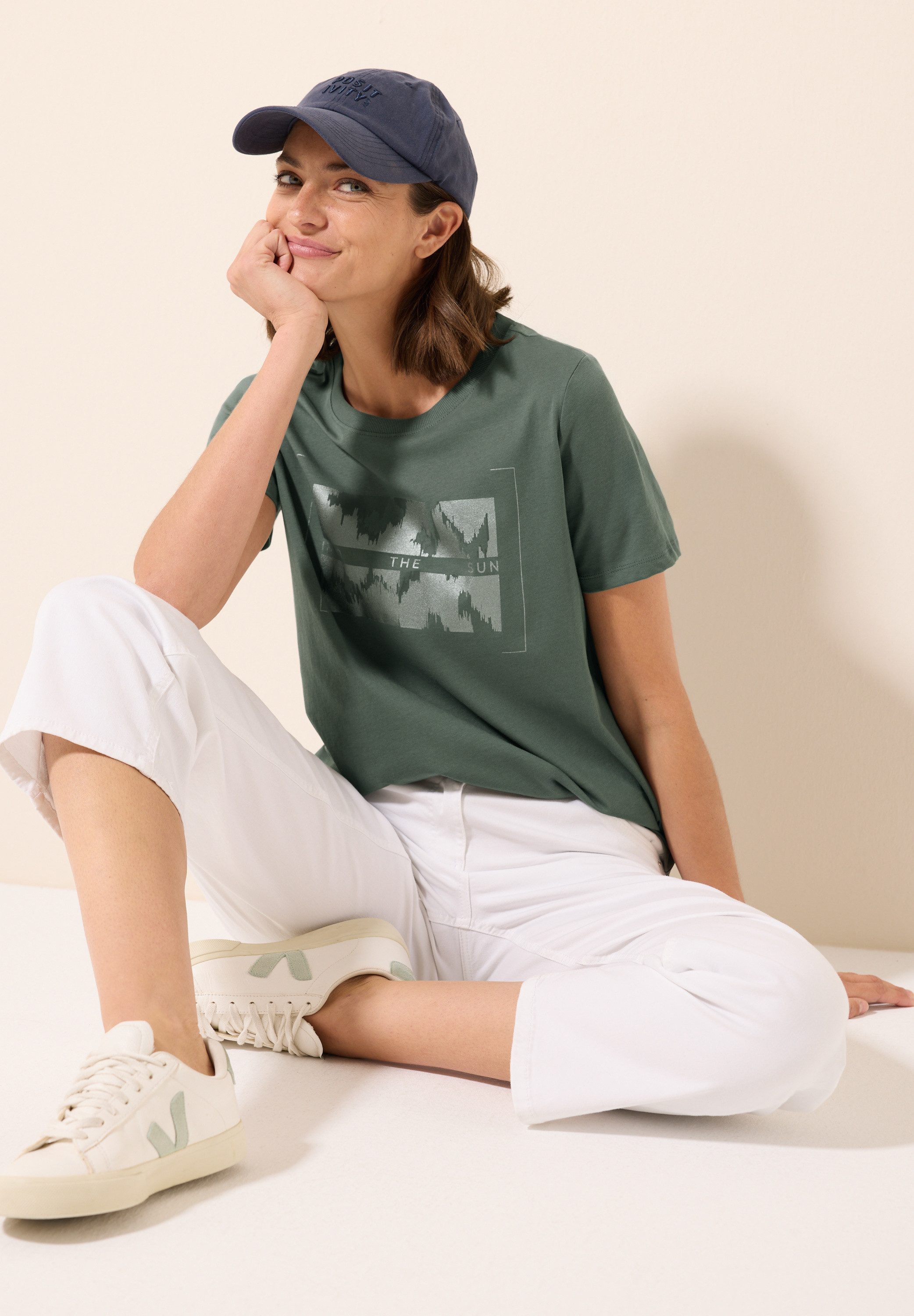 Cecil T-shirt met folieprint