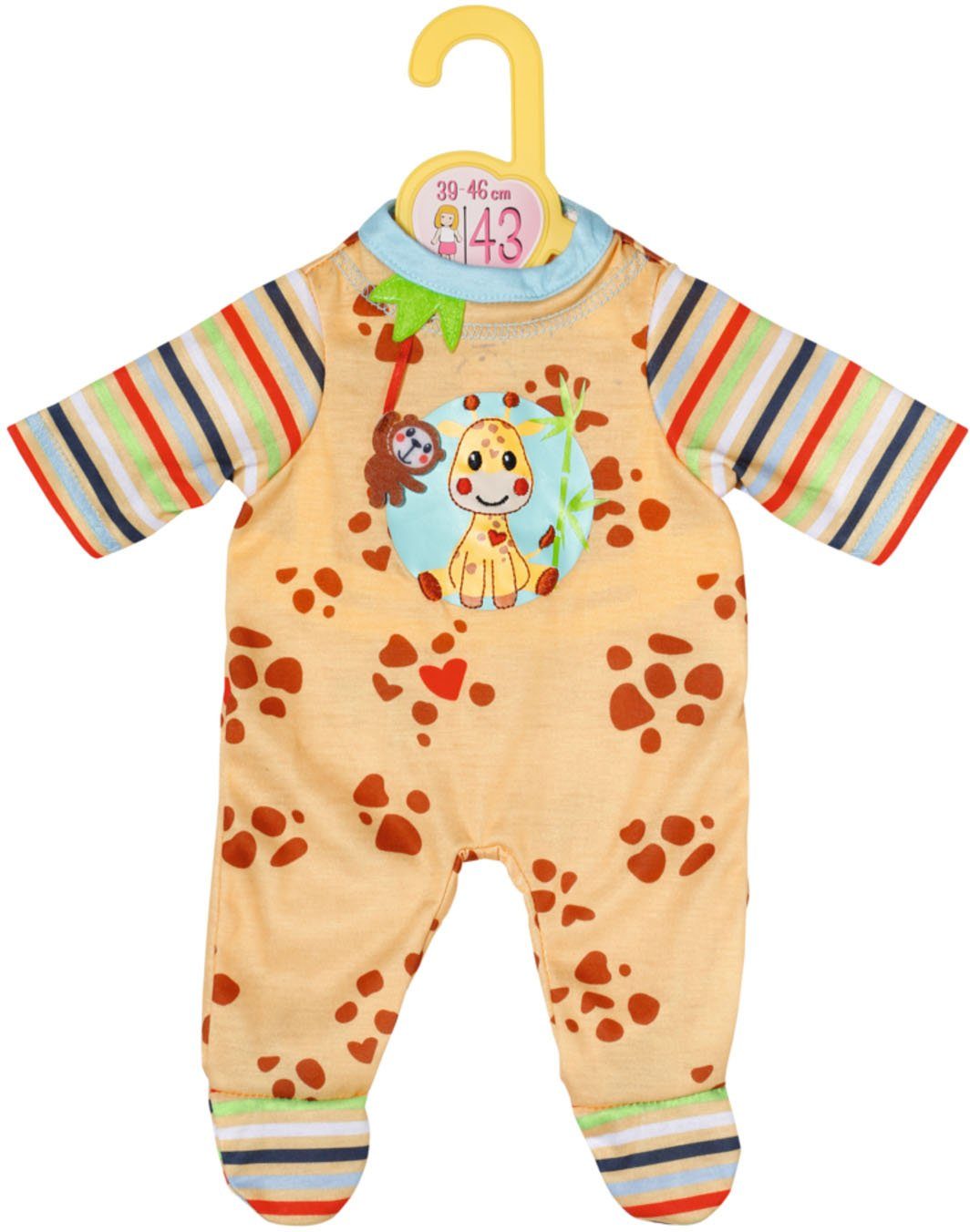 Zapf Creation® Poppenkleding Dolly Moda Strampler mit Giraffe, 43 cm