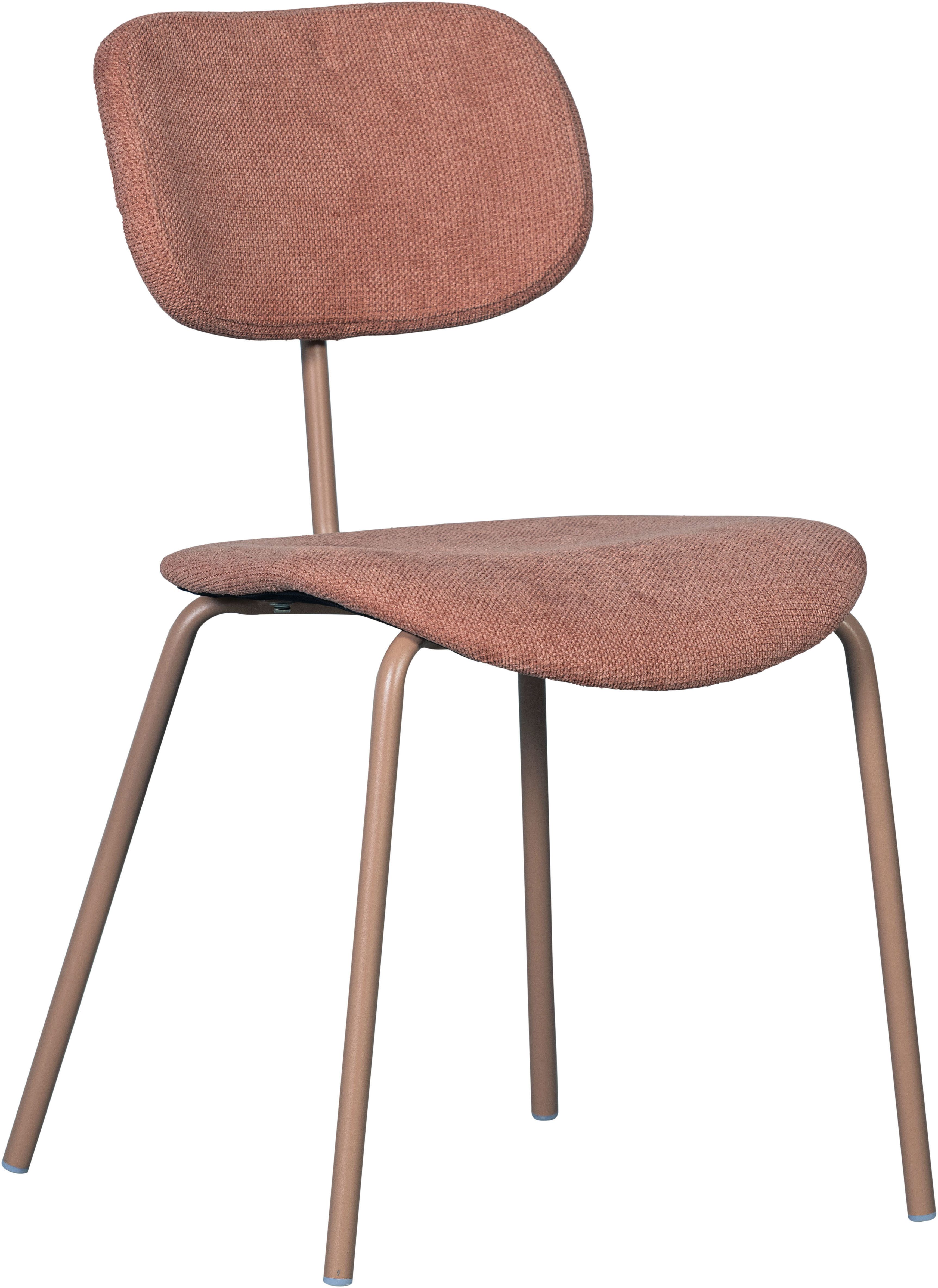 WOOOD Eetkamerstoel Link slank ontwerp, gepolsterd, hoogte 93 cm x breedte 79 cm (set, 2 stuks) 4 poot stoelen roze