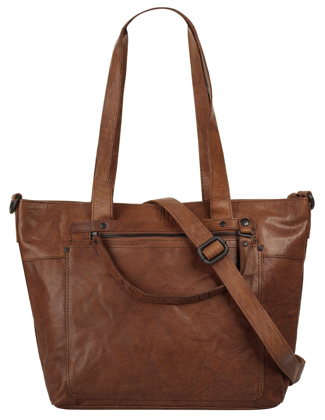 Spikes & Sparrow Shopper echt leder dames shoppers bruin