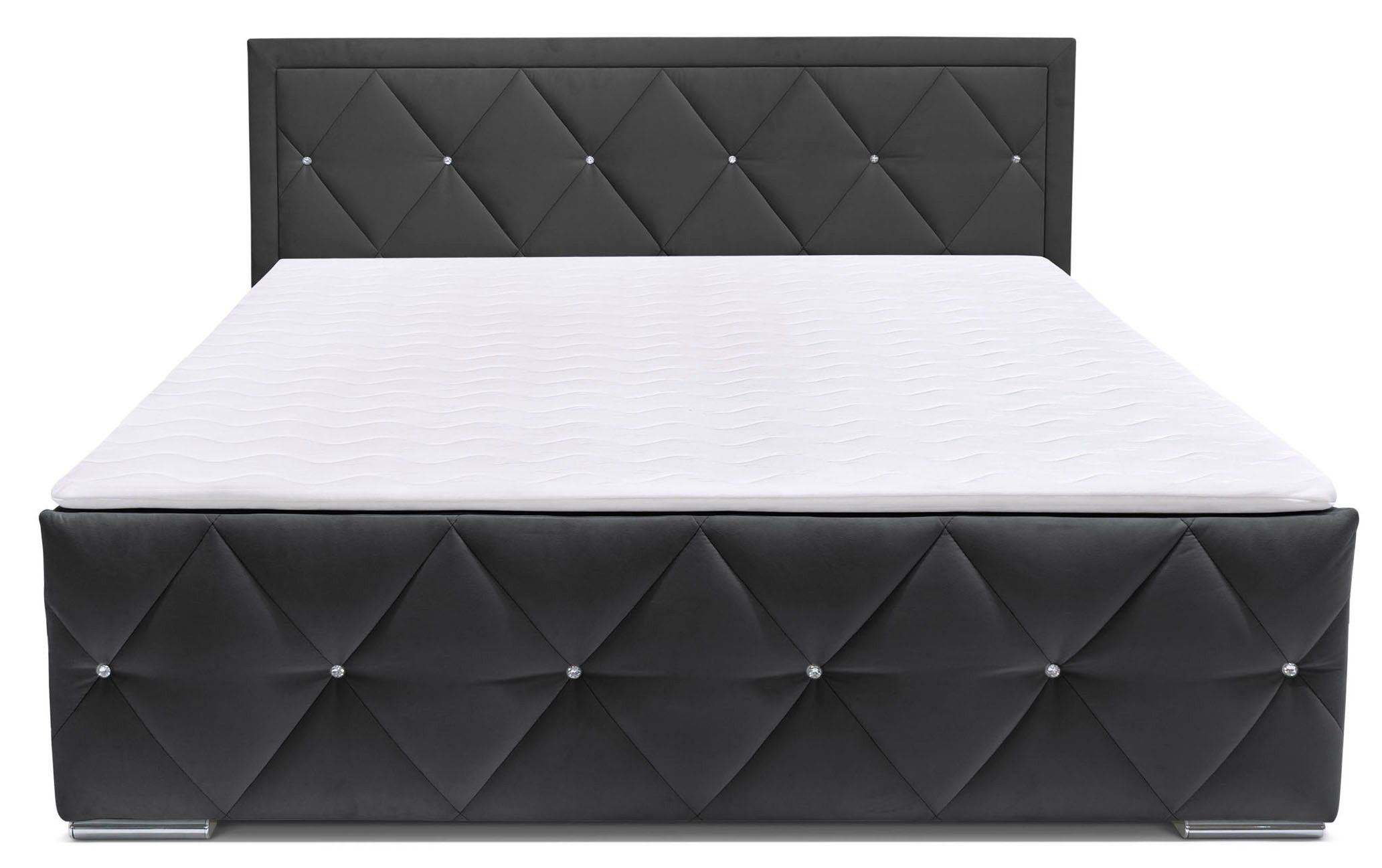 Leonique Boxspring Alfie, bestseller! Inclusief bedlade & topper Optioneel met knoopstiksels of strassstenen, H2, H3 en H4 verkrijgbaar