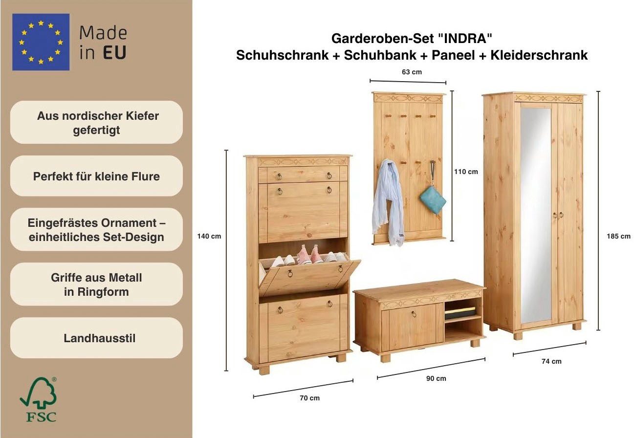 Home affaire Halmeubelset Indra (set, 4-delig)