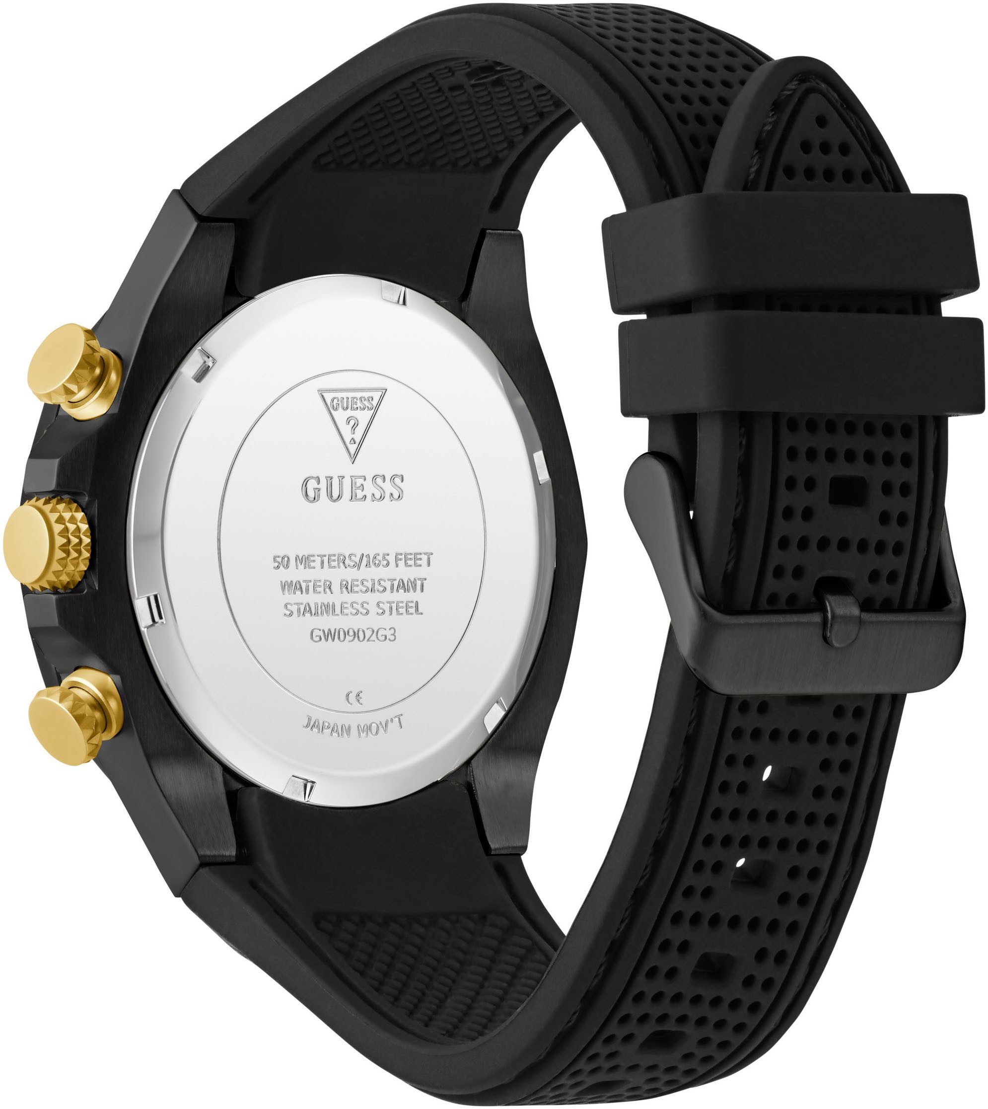 Guess Multifunctioneel horloge D1 Quartz horloge, polshorloge, herenhorloge, datum, weekdag, siliconen band