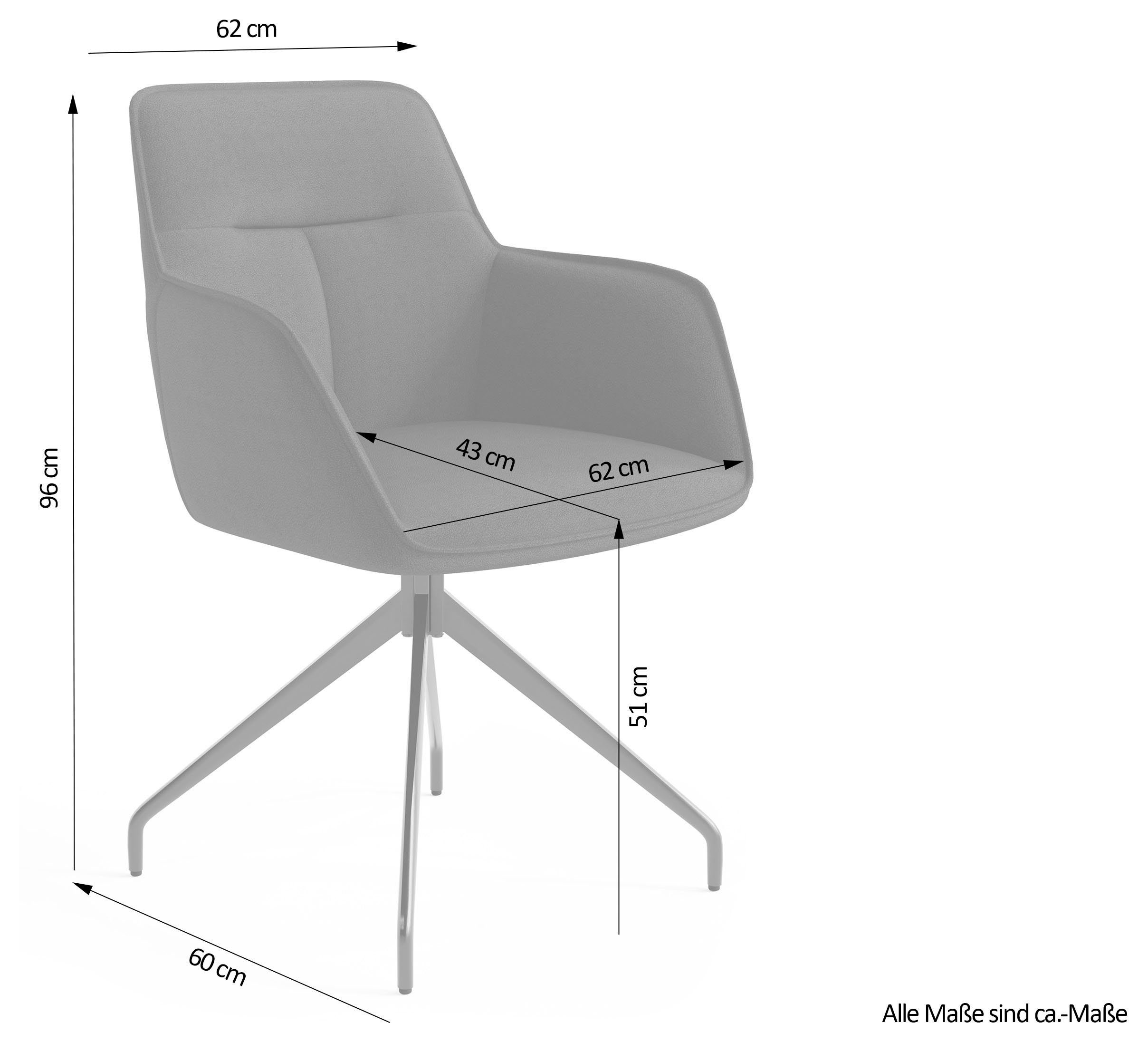 byLIVING Eetkamerstoel Memphis set van 2, zacht verdikt met eersteklas imitatieleer, draaibaar (set, 2 stuks)