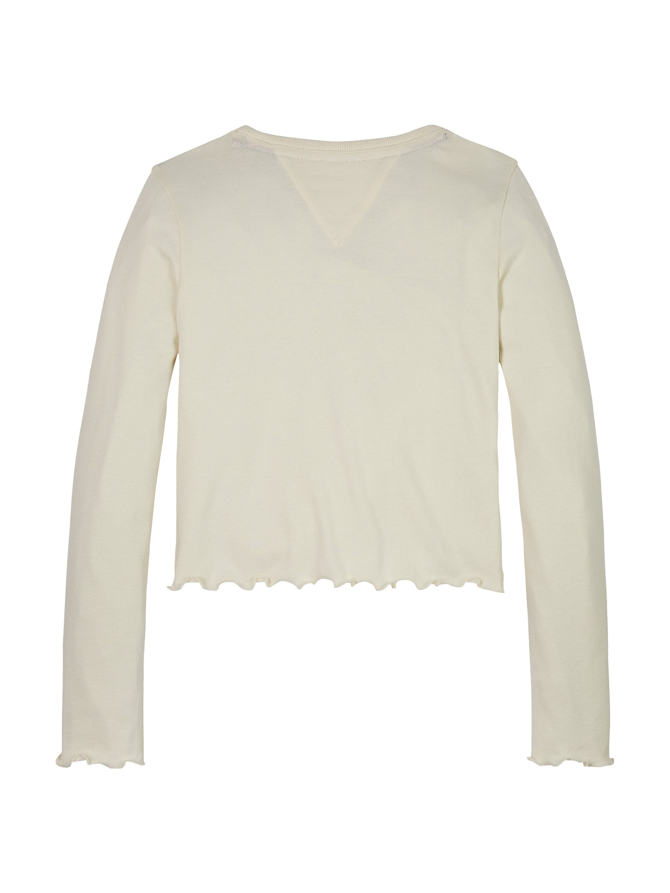 Tommy Hilfiger Shirt met lange mouwen SLUB KNIT TOP LS met golvende zoom
