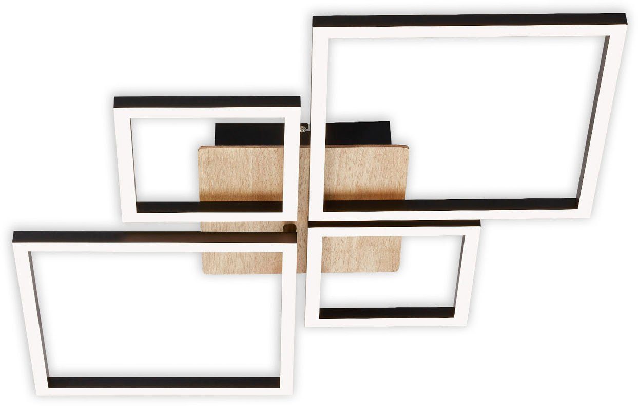 Briloner Leuchten Led-plafondlamp 3128014 FRAME Plafondlamp, 75x47x7,3 cm, zwart, 48W, woonkamer, slaapkamer