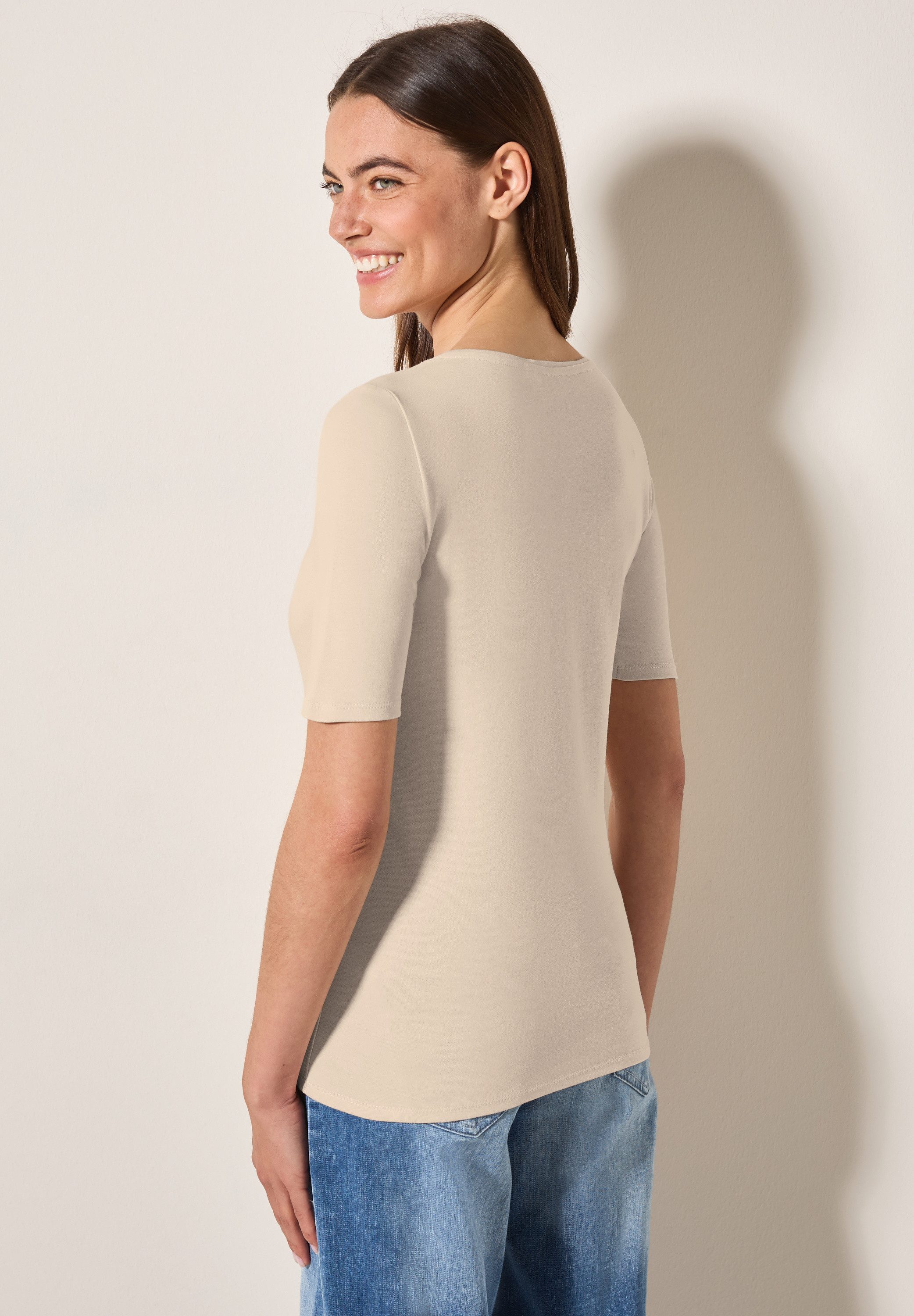 Cecil T-shirt Stijl Lena met klassieke ronde hals
