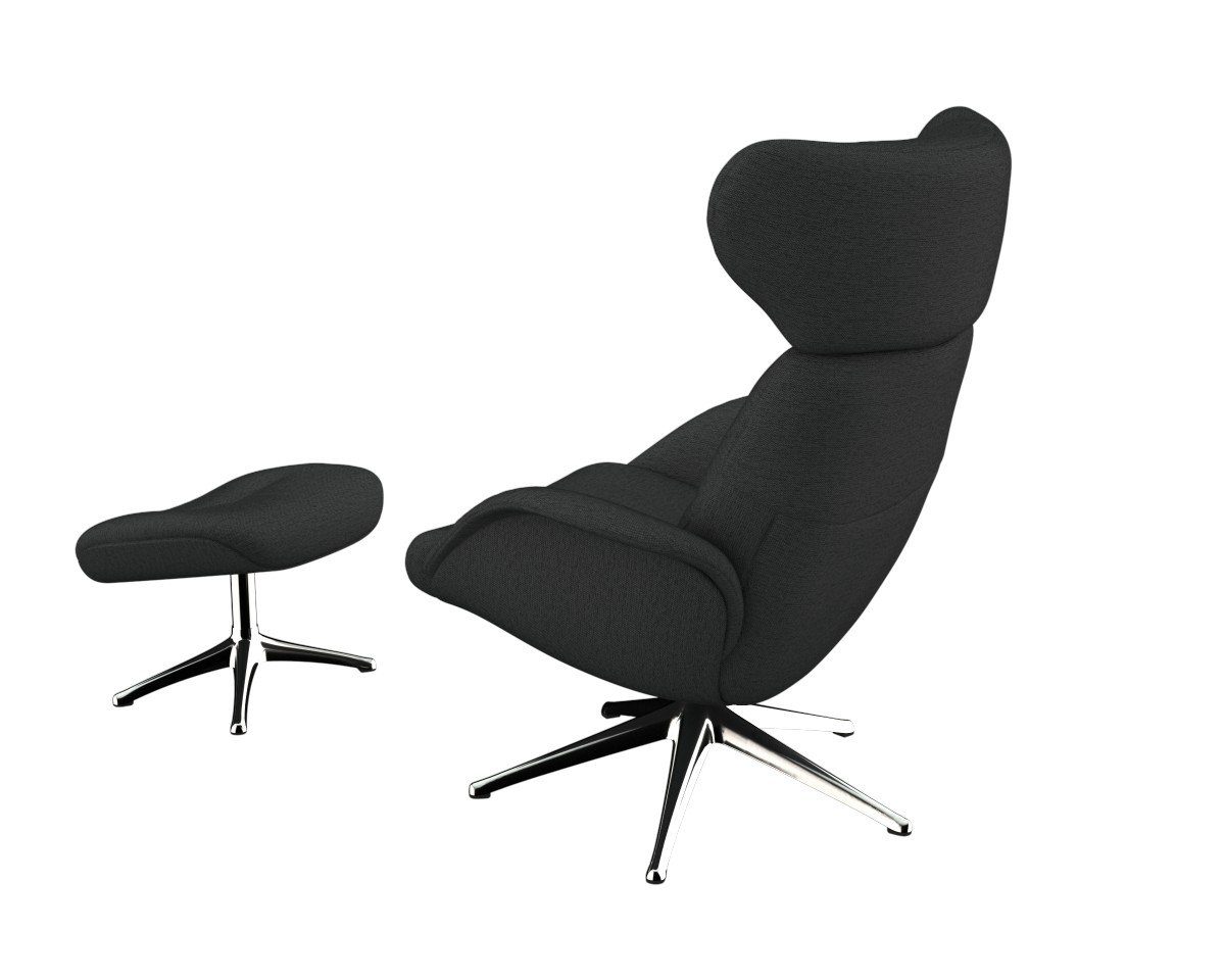 FLEXLUX Relaxfauteuil More, functionele stoel, gestoffeerde stoel, armleunstoel, TV-fauteuil Premium comfort, rug- en hoofdeindeverstelling, draaibaar, voet van aluminium