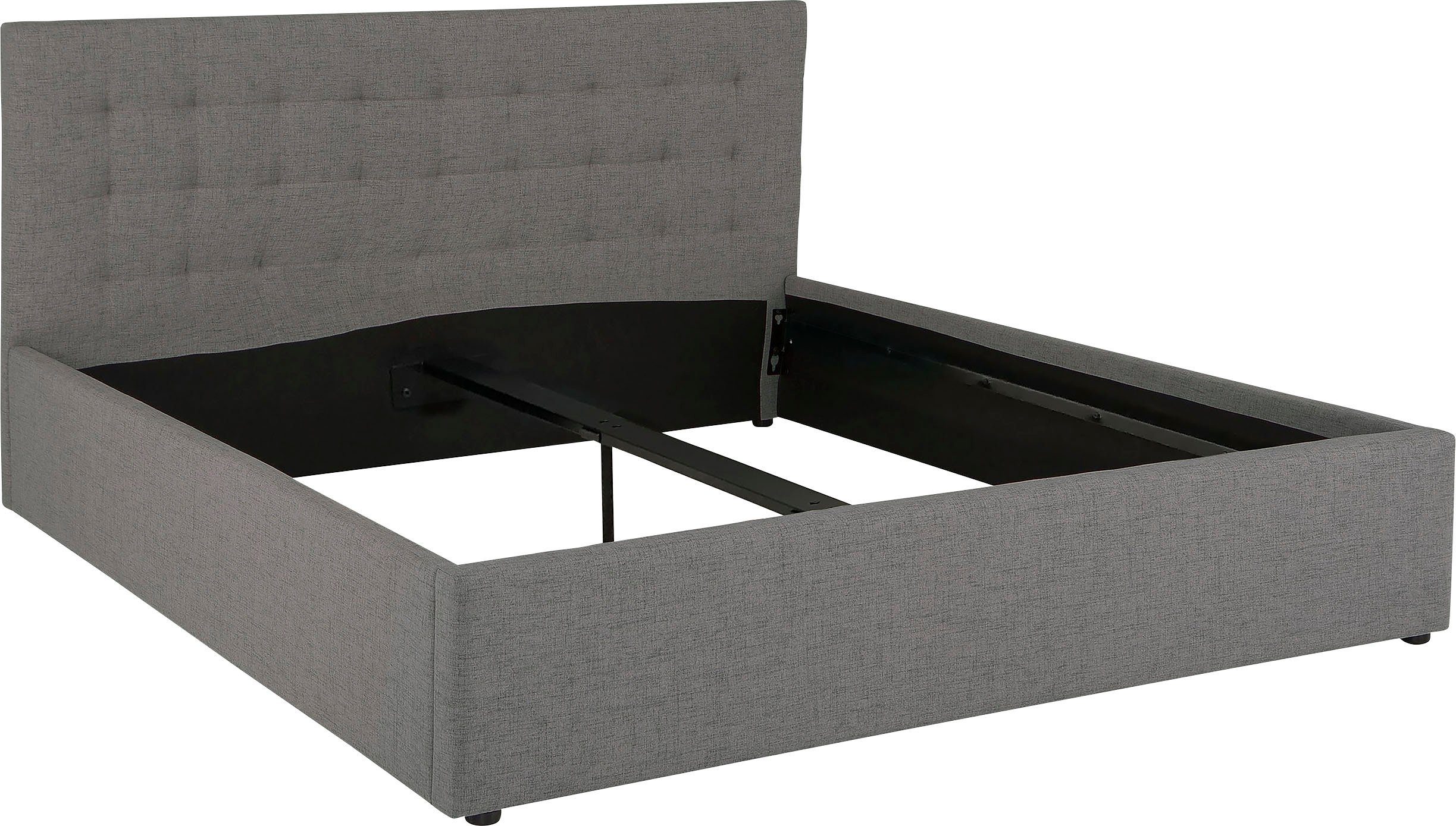 Home affaire Gestoffeerd bed Hamar, knoopstiksels in het hoofdeinde, tot 250 KG belastbaar