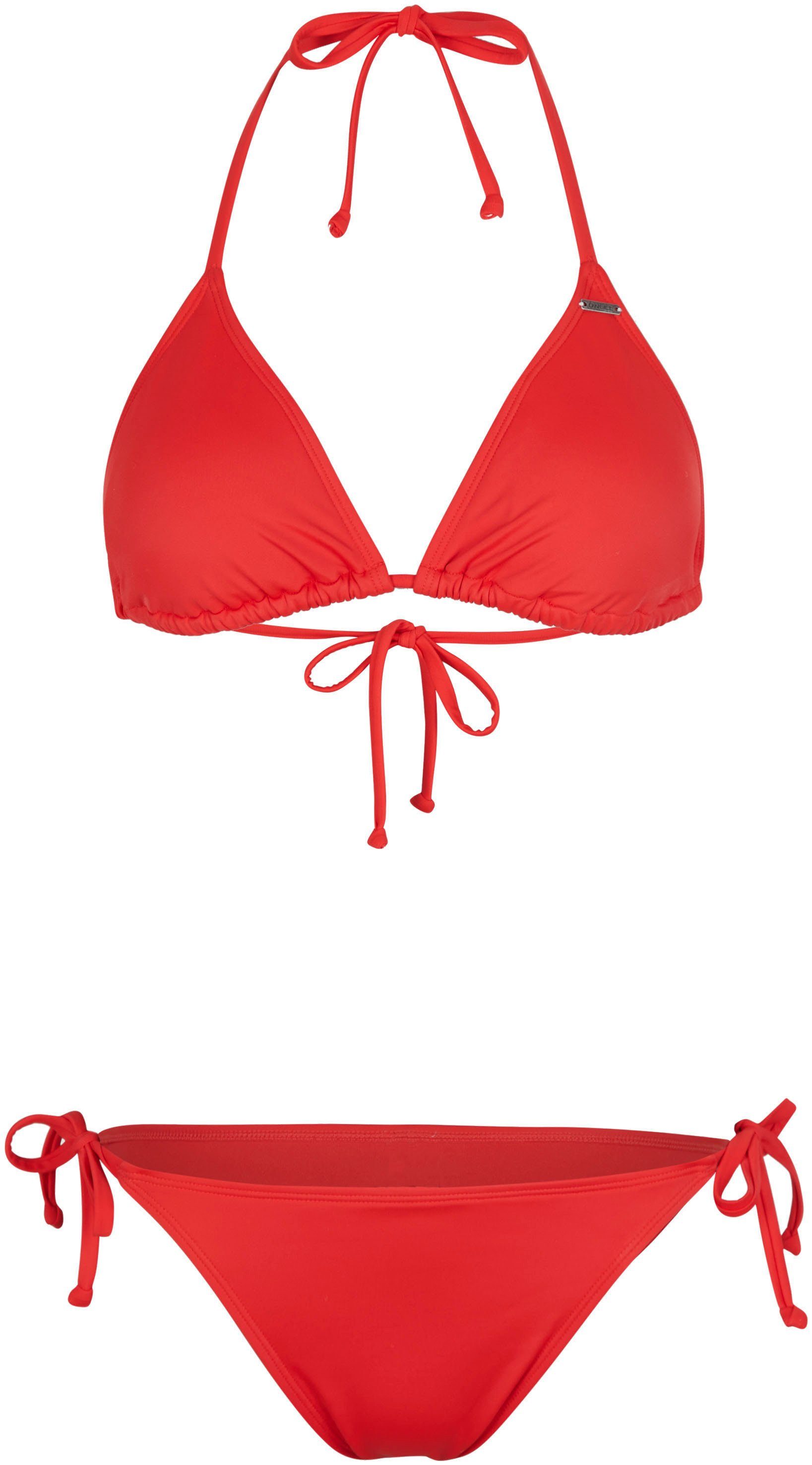 O'Neill Bustierbikini ESSENTIALS CAPRI - BONDEY BIKINI SET met strikbandjes op het bikinibroekje dames bikini's maat 40 rood