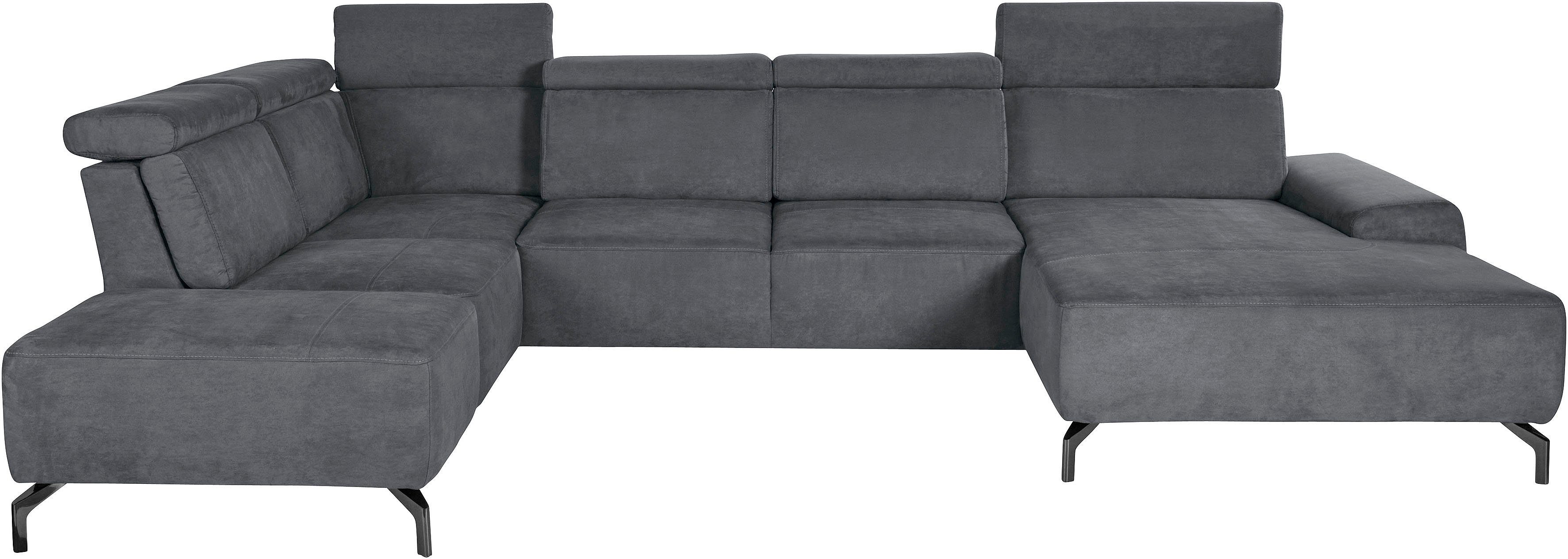 sit&more Zithoek Gizeh U-vorm 15 cm poothoogte, inclusief zitdiepteverstelling en verstelbare hoofdsteun
