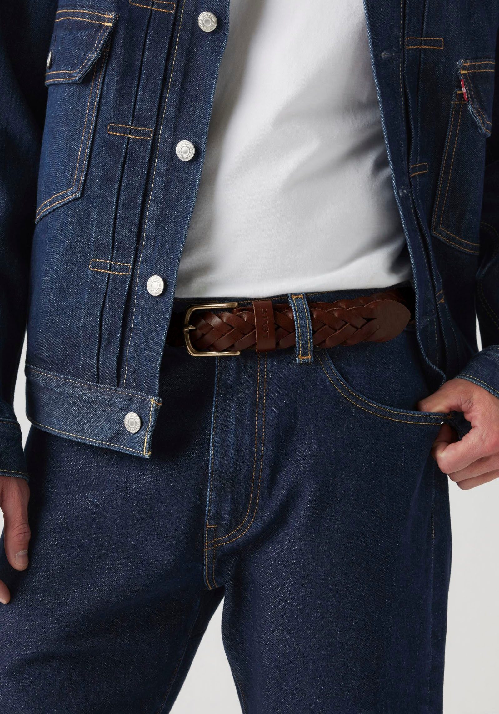 Levi's® Leren riem LEATHER BRAID