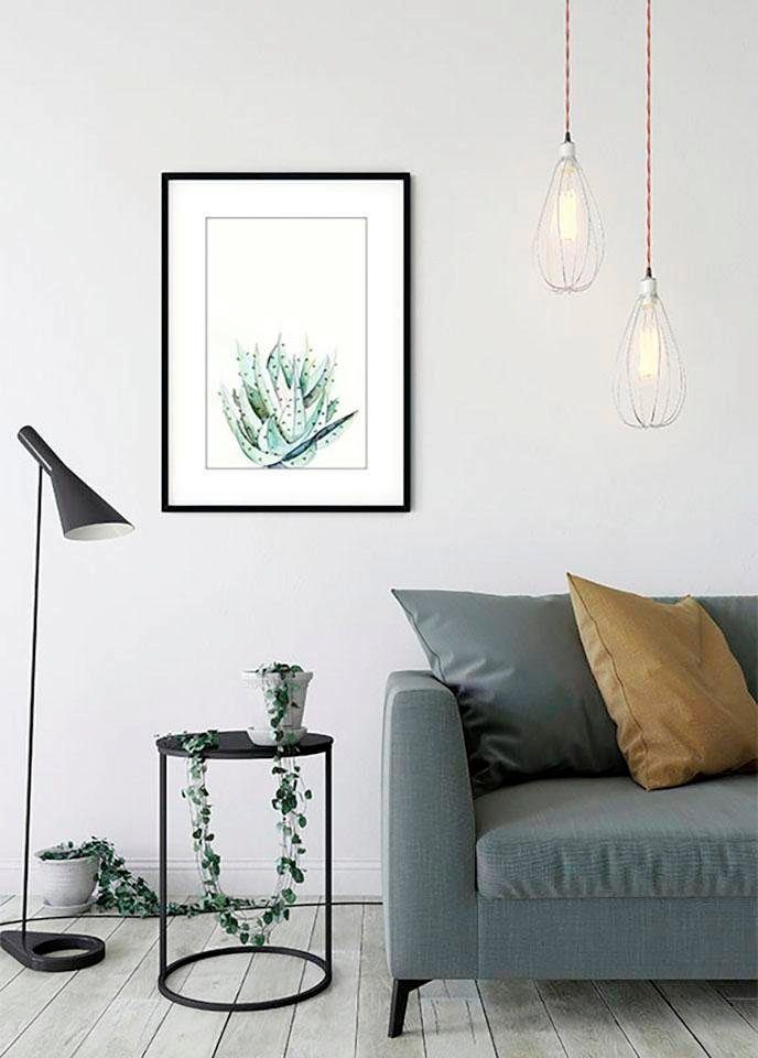 Komar Wanddecoratie Aloe Watercolor Wanddecoratie - zonder lijst (1 stuk)