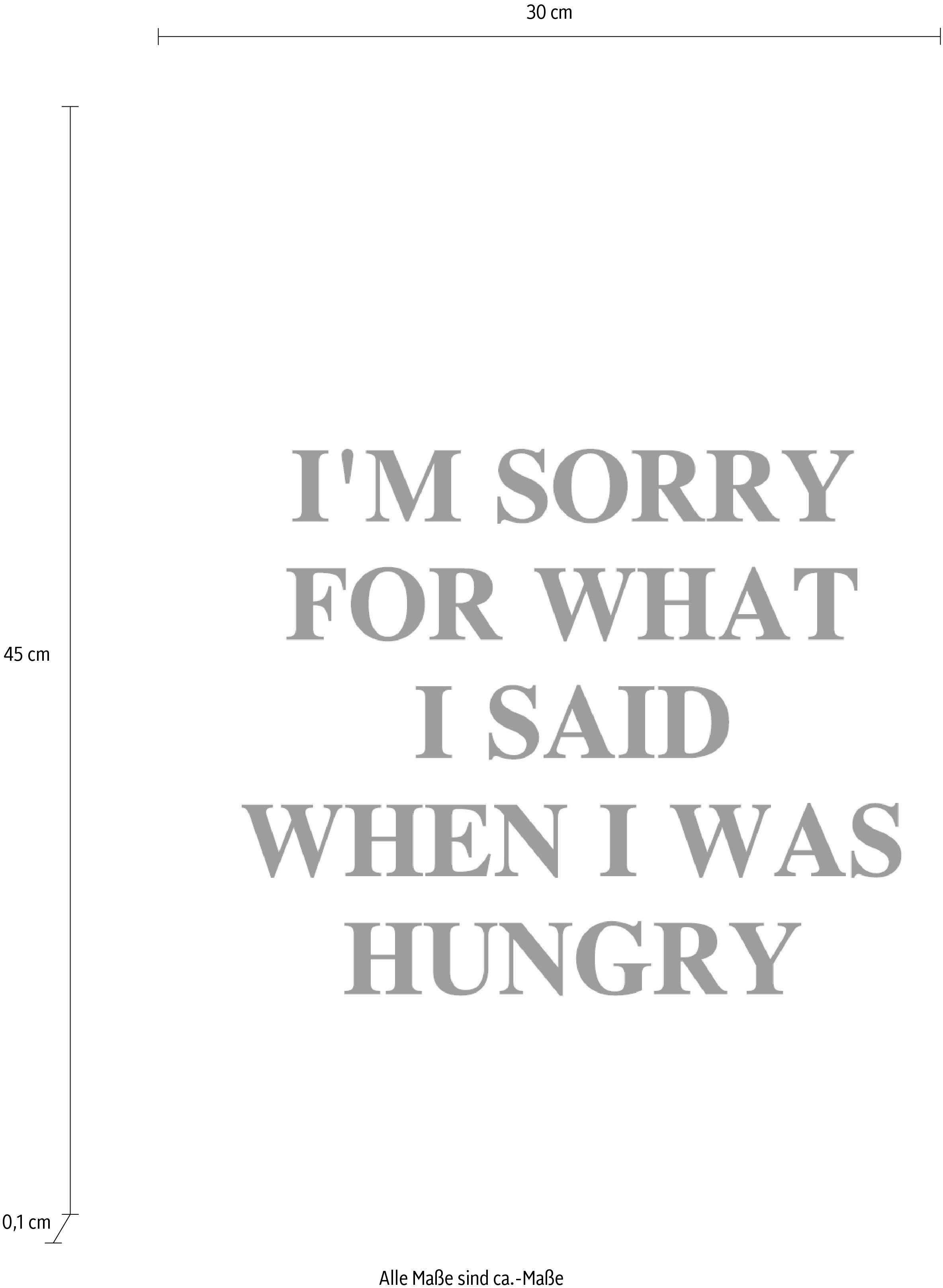 queence Sierobject voor aan de wand I´m sorry for what I said ... Stalen bord, blikken bord, spreuk, grappig, wanddecoratie, retro, 20x30cm
