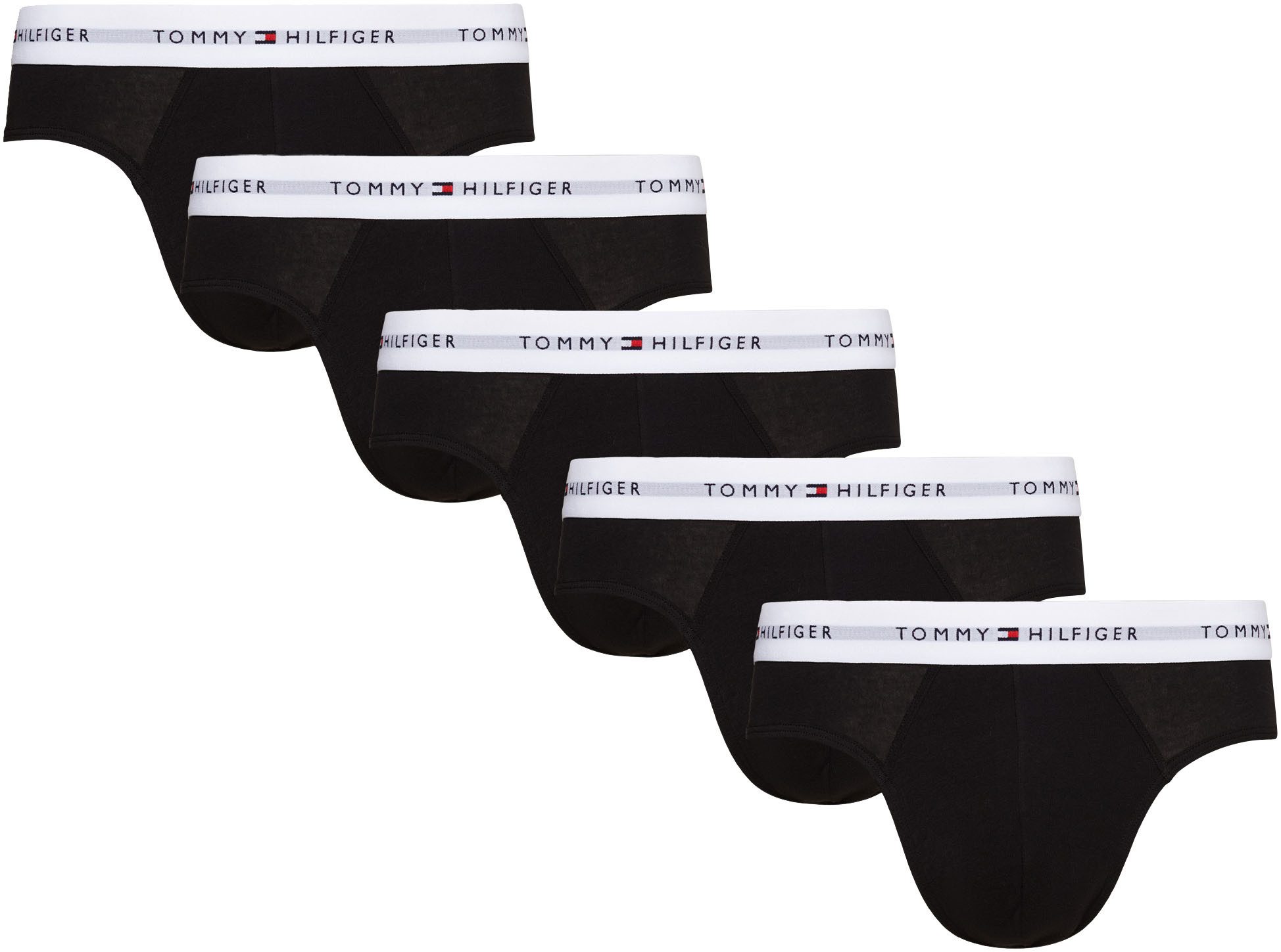 Tommy Hilfiger Underwear Slip 5P BRIEF met contrasterende logo-band (5 stuks, Set van 5) heren slips maat XL (54) zwart