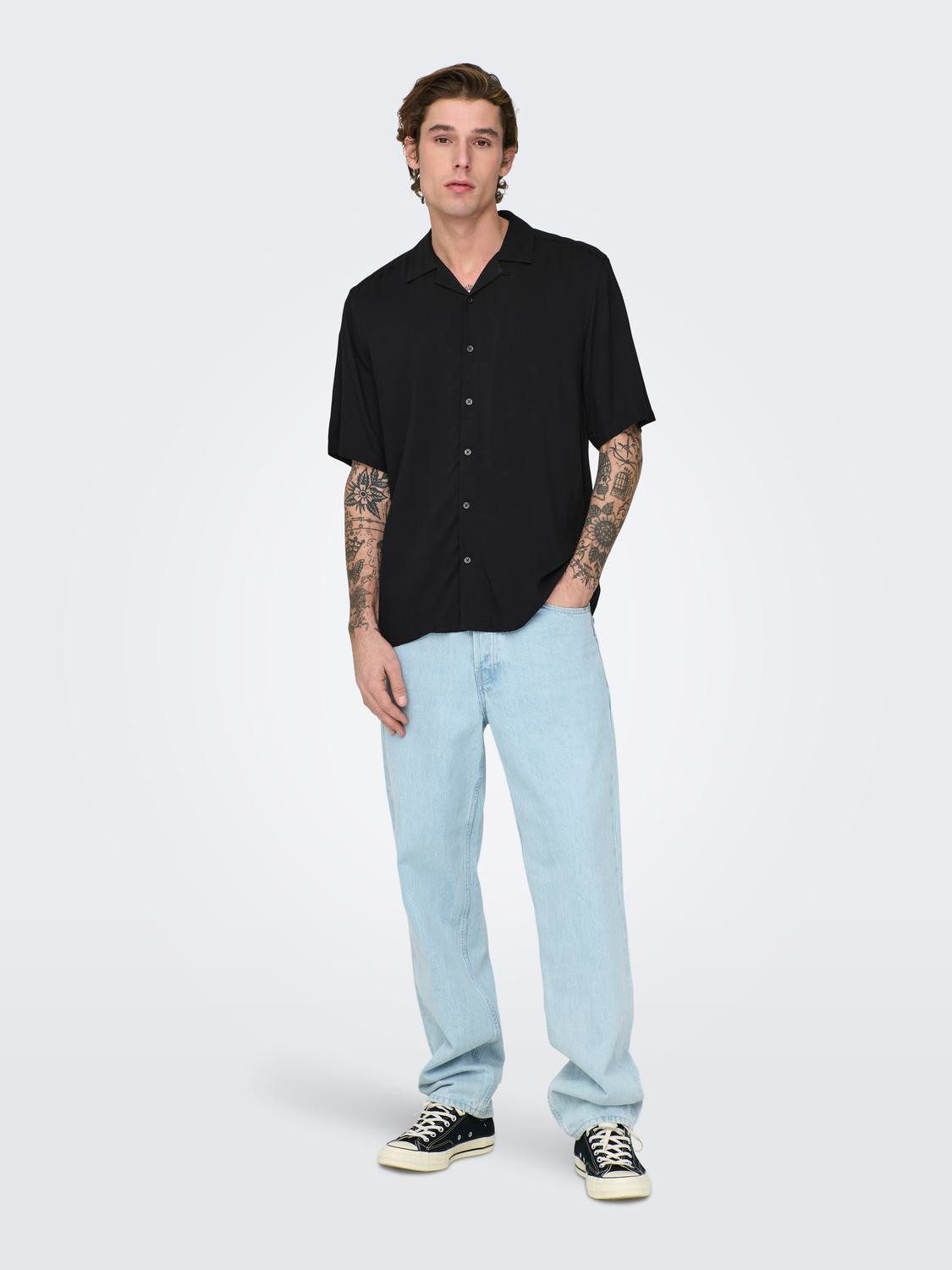 ONLY & SONS Overhemd met korte mouwen ONSDASH LIFE REG VISC RES SS SHIRT