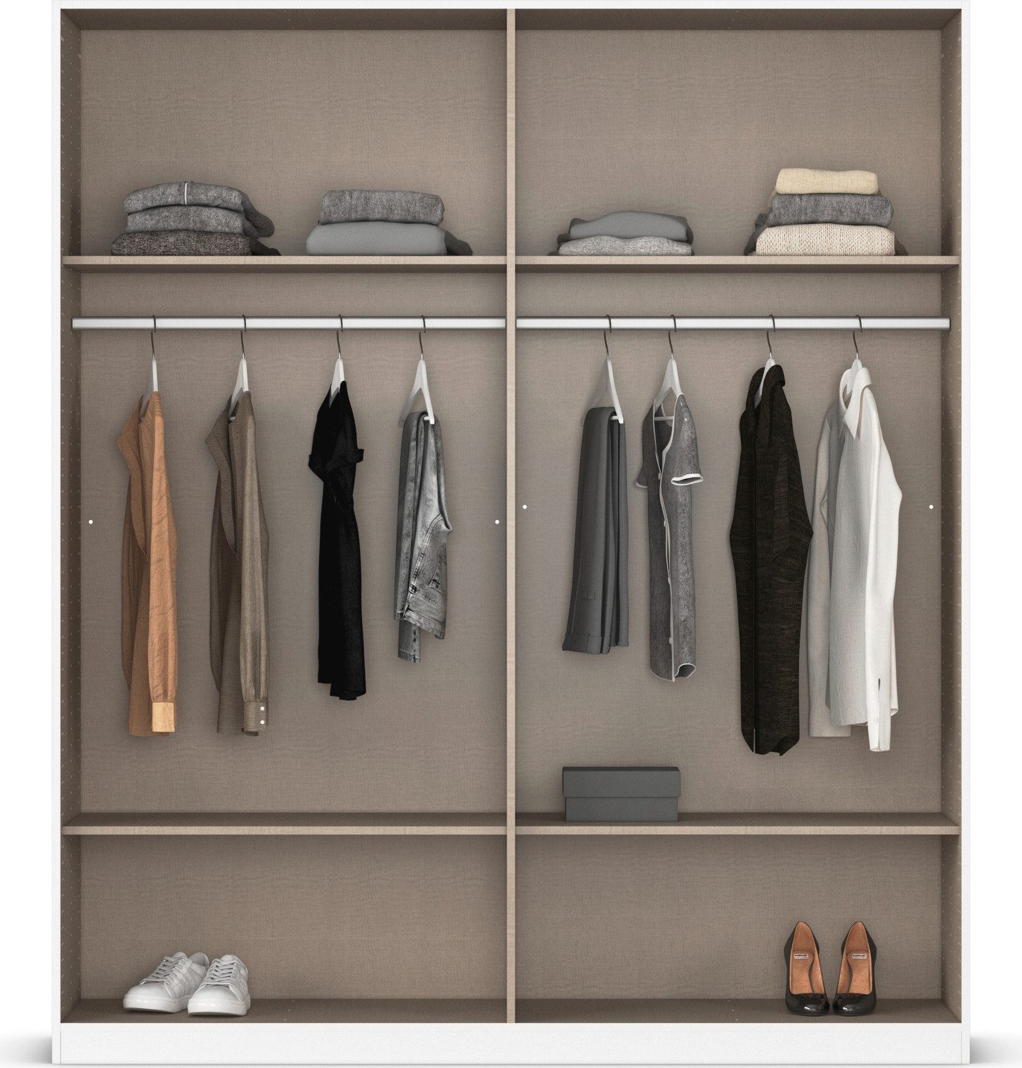 rauch Draaideurkast Kledingkasten kast garderobe AGORDO met glazen front doordachte binnenuitrusting, in 6 breedtes en 2 hoogtes made in germany