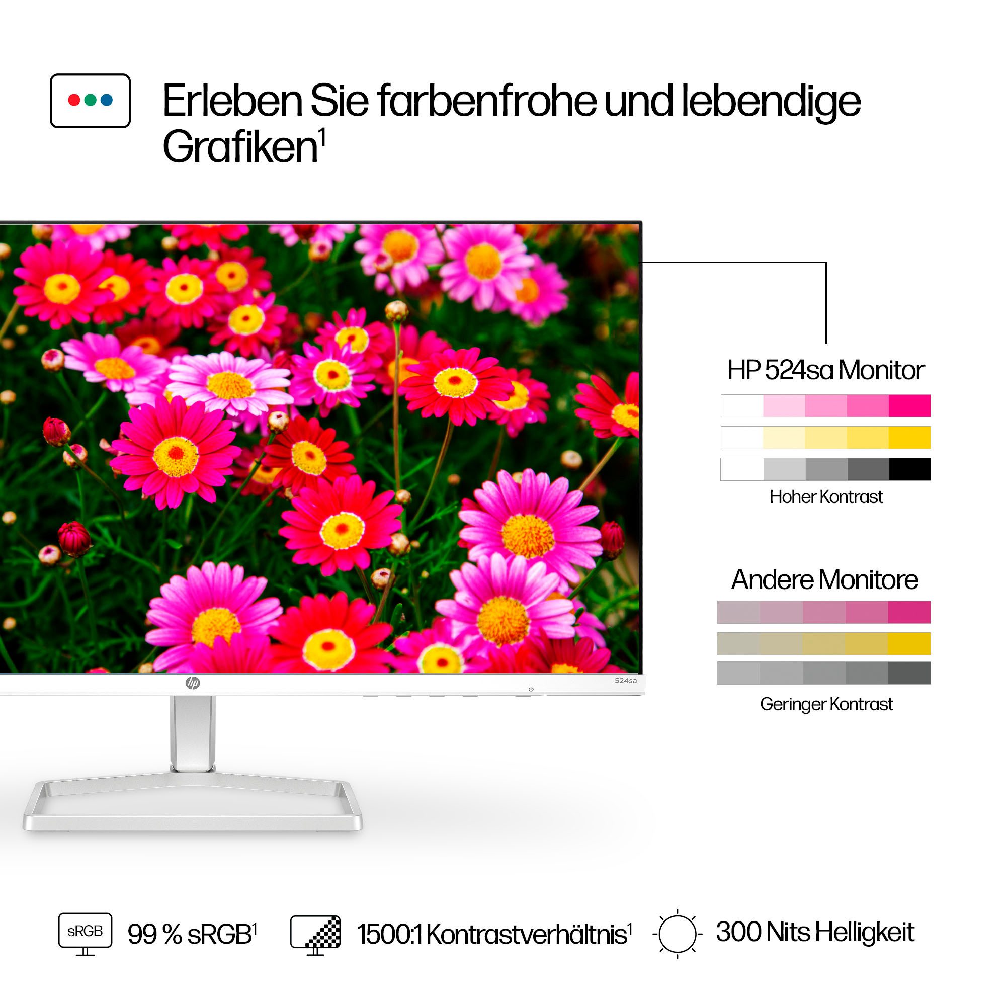 HP Ledscherm 524sa (HSD-0174-K), 61 cm / 24", Full HD