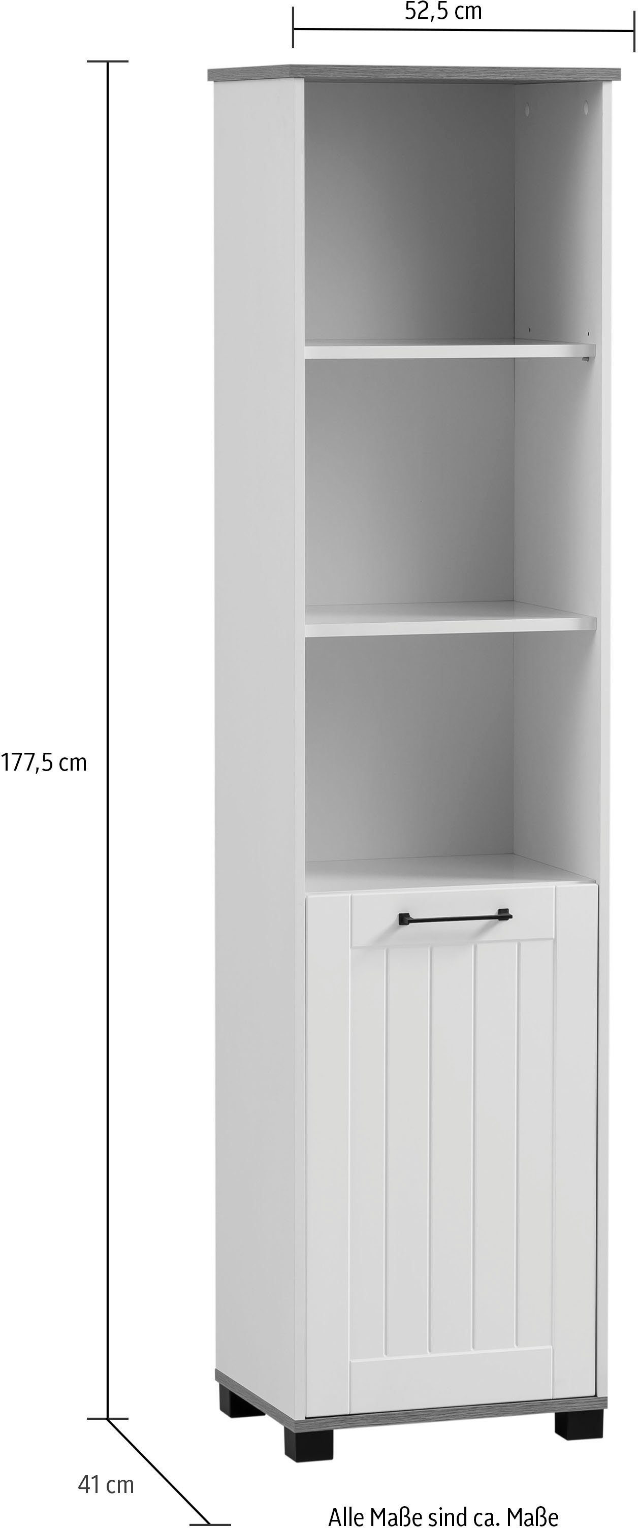 Schildmeyer Archiefkast Jelda in landhuis-look, bovenblad met voelbare houtstructuur, hoogte 177,5 cm