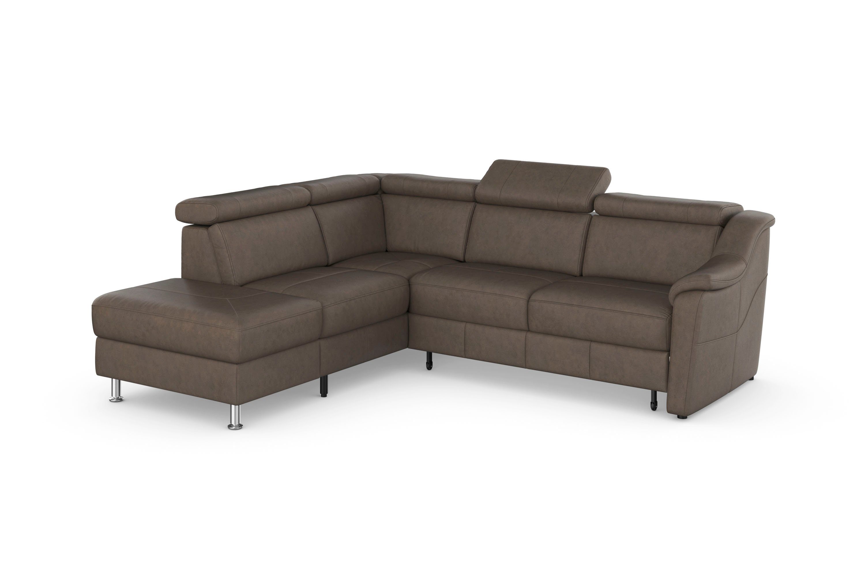 sit&more Hoekbank Freetown L-vorm met verstelbare hoofdsteun en comfortabele binnenvering