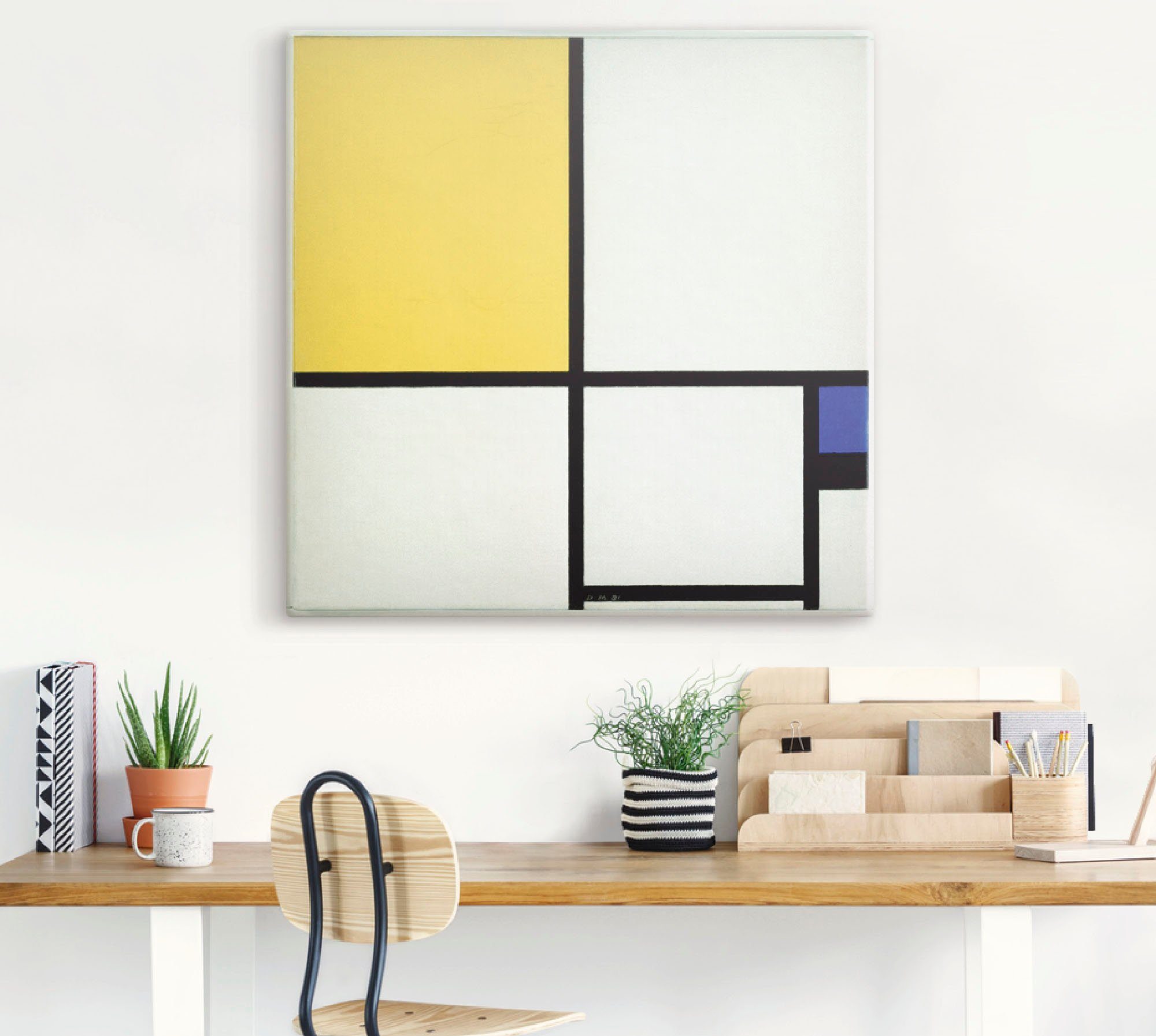 Artland Artprint Compositie met blauw en geel. 1931. als artprint van aluminium, artprint op linnen, muursticker of poster in verschillende maten
