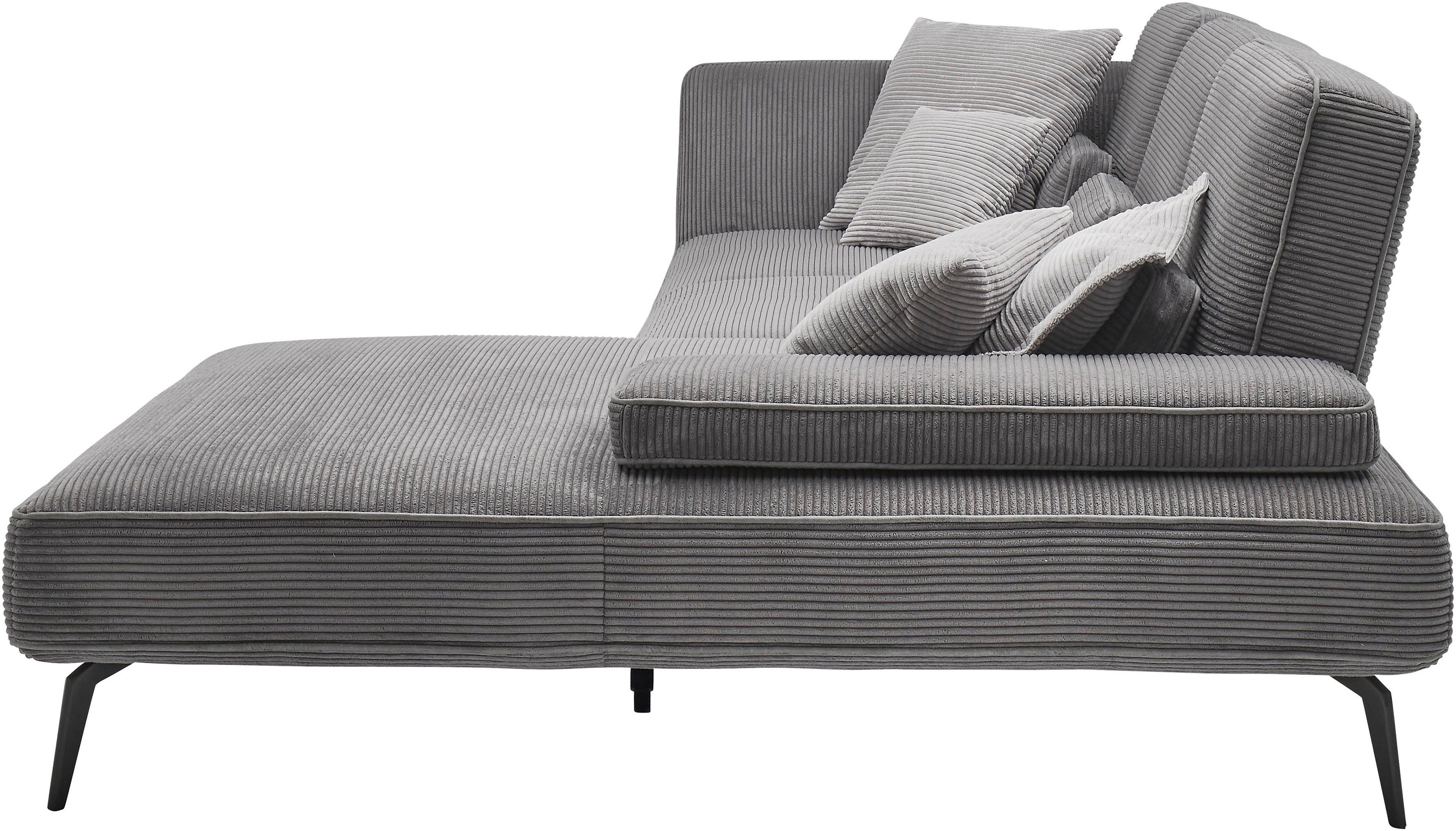 set one by Musterring Hoekbank SO 4500, voeten zwart mat, incl. draaibare rugfunctie, cord, L-vorm