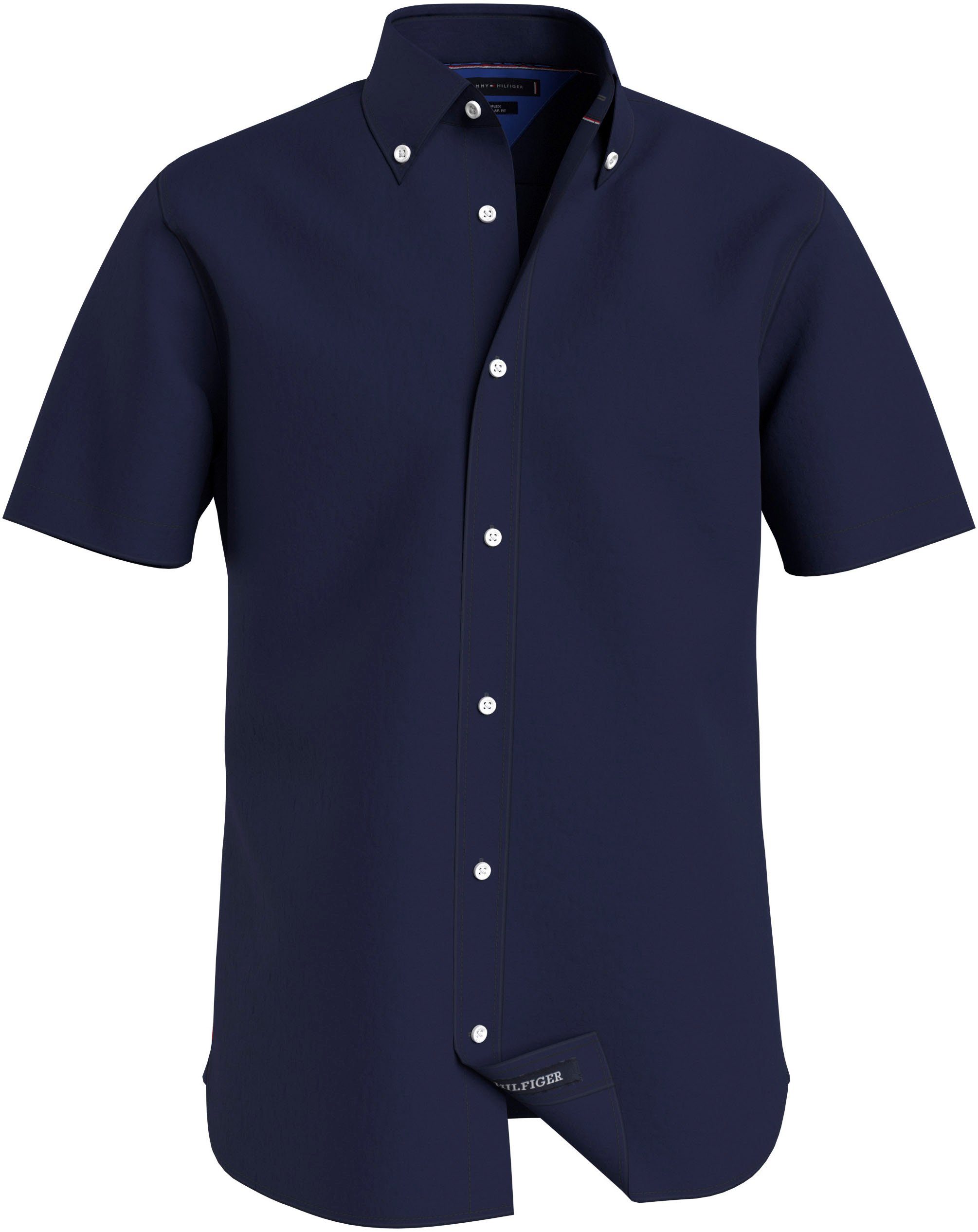 Tommy Hilfiger Overhemd met korte mouwen PIGMENT DYED LINEN RF SHIRT