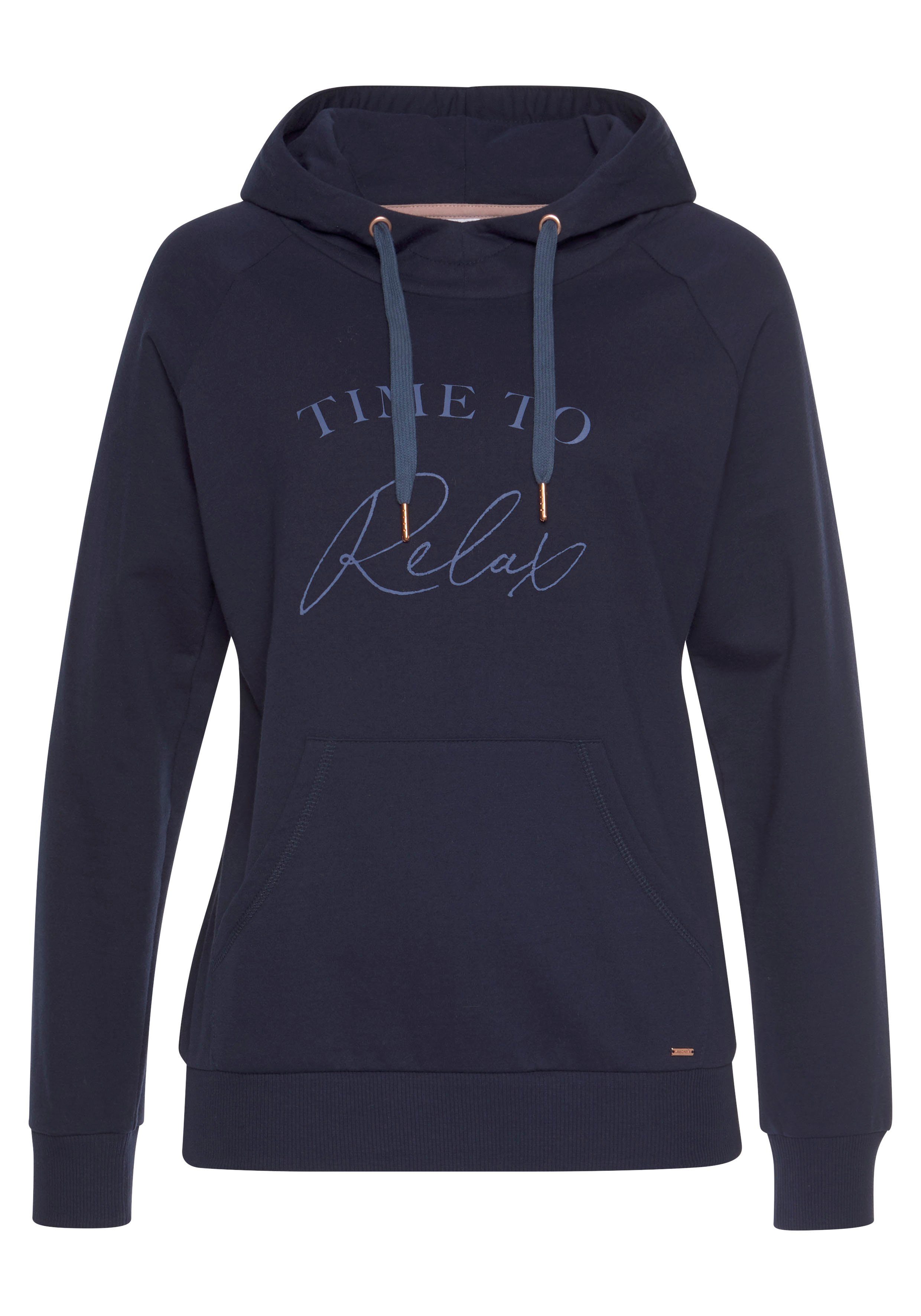 Lascana Hoodie met frontopdruk, loungepak, hoodie