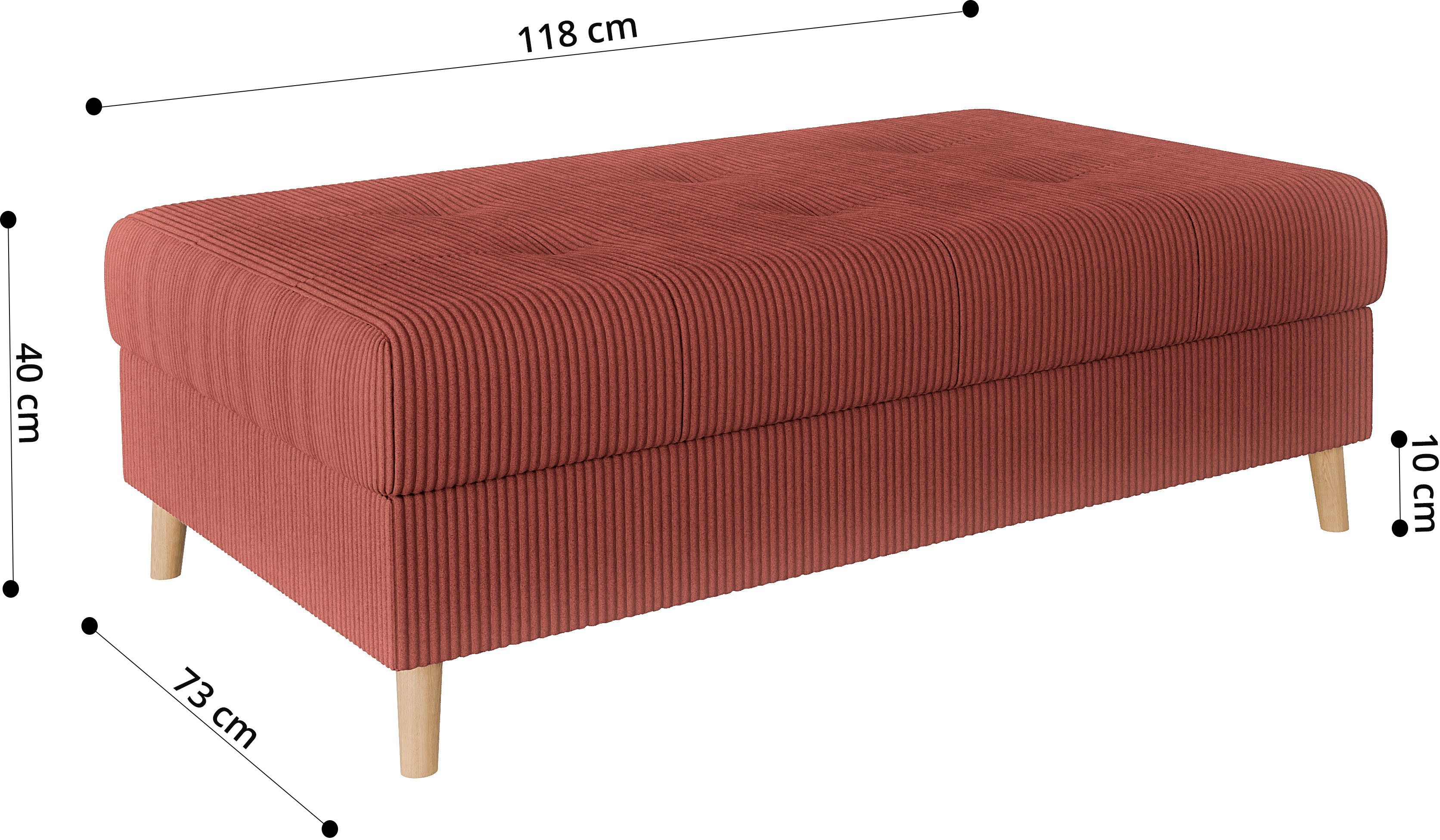 Home affaire Hocker CHARRE XXL, stiksel in het zitgedeelte, afmetingen: B/D/H: 118/73/40 cm