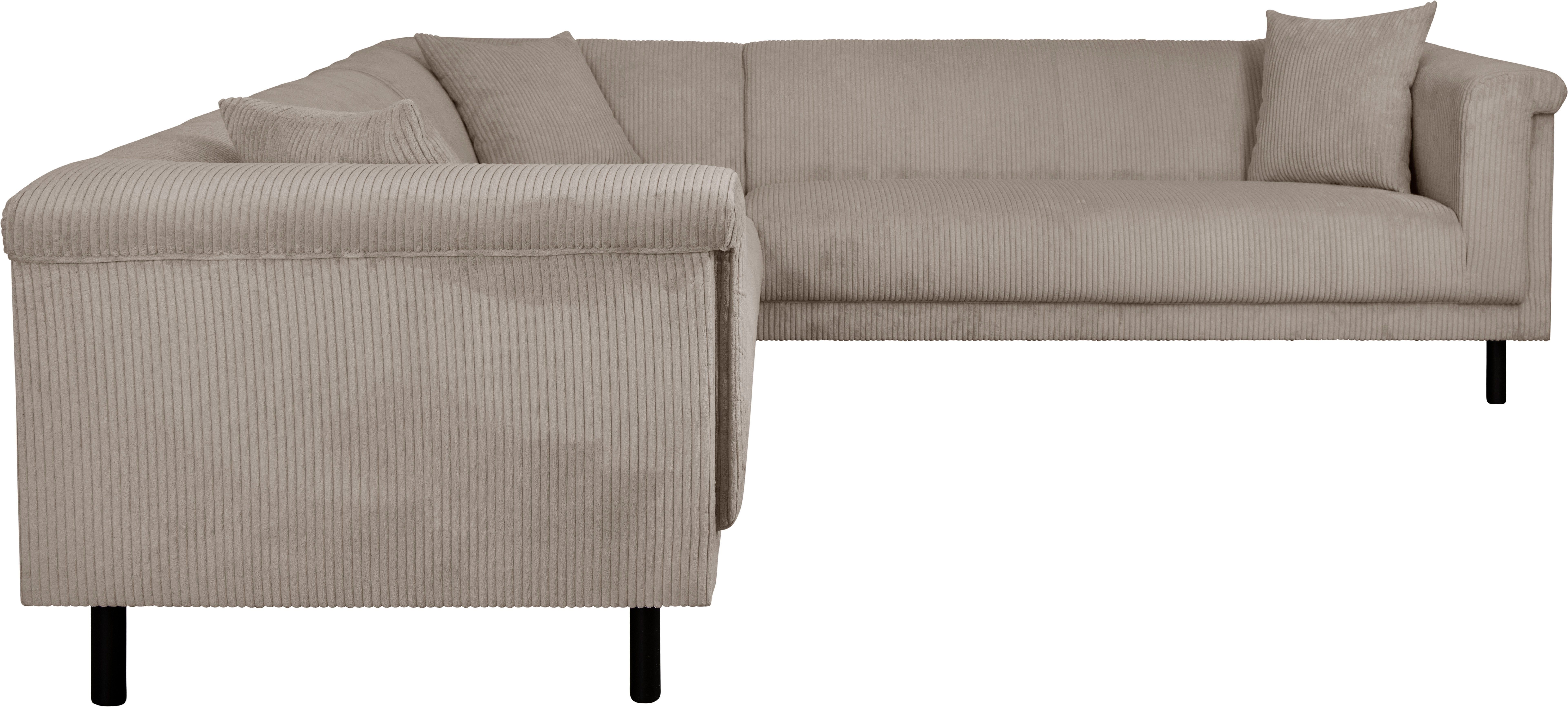 INOSIGN Hoekbank AGNIA L-vorm BxDxH: 244x244x71 cm incl. sierkussen, gelijkbenig, ook in cord