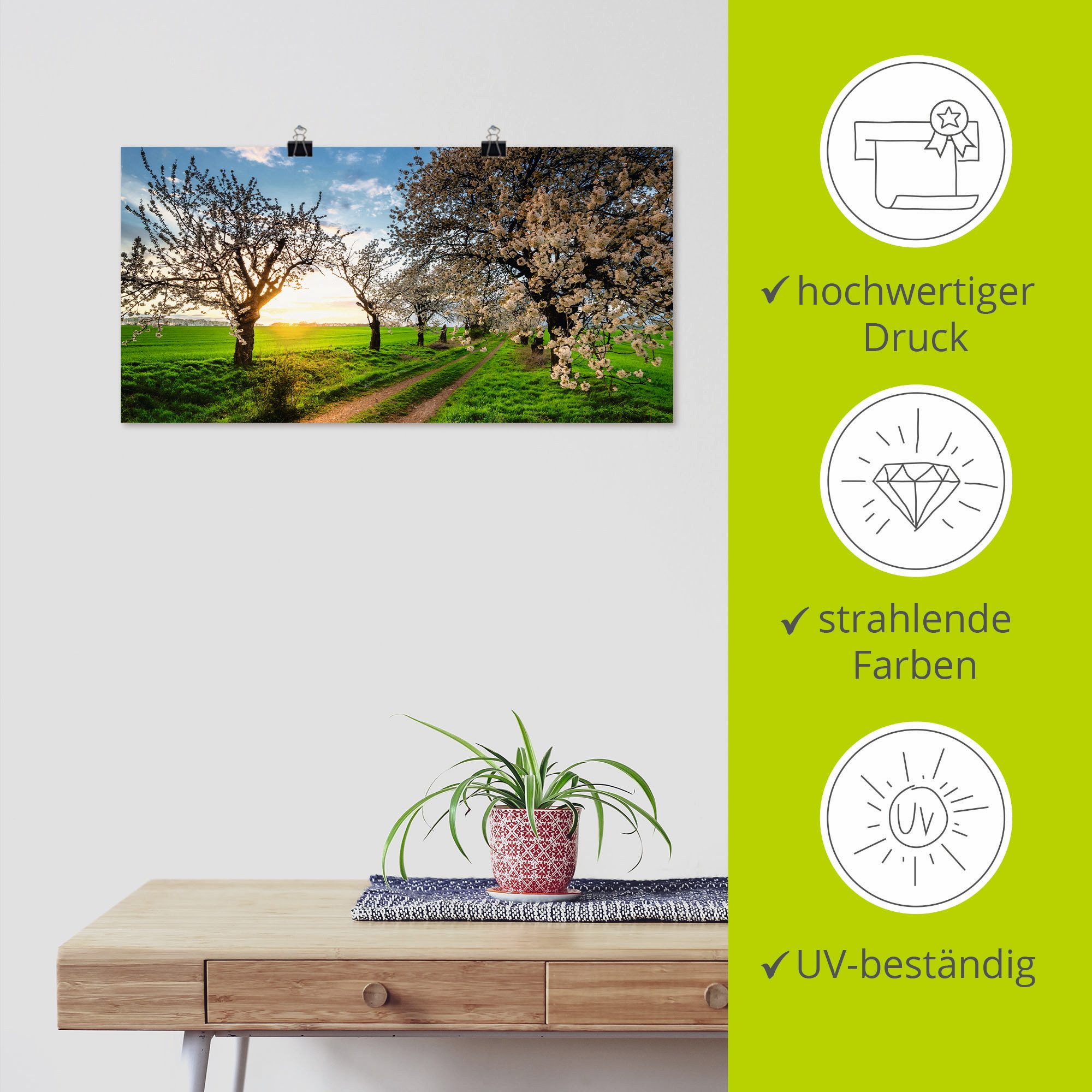 Artland Artprint Kersensteegje als artprint op linnen, poster, muursticker in verschillende maten