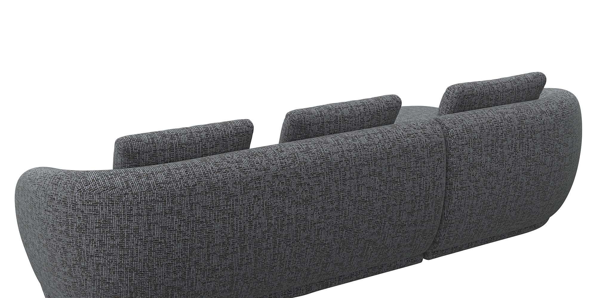 FLEXLUX Zithoek Torino, rond, L-vorm, bankhoek met recamière, longchair-sofa