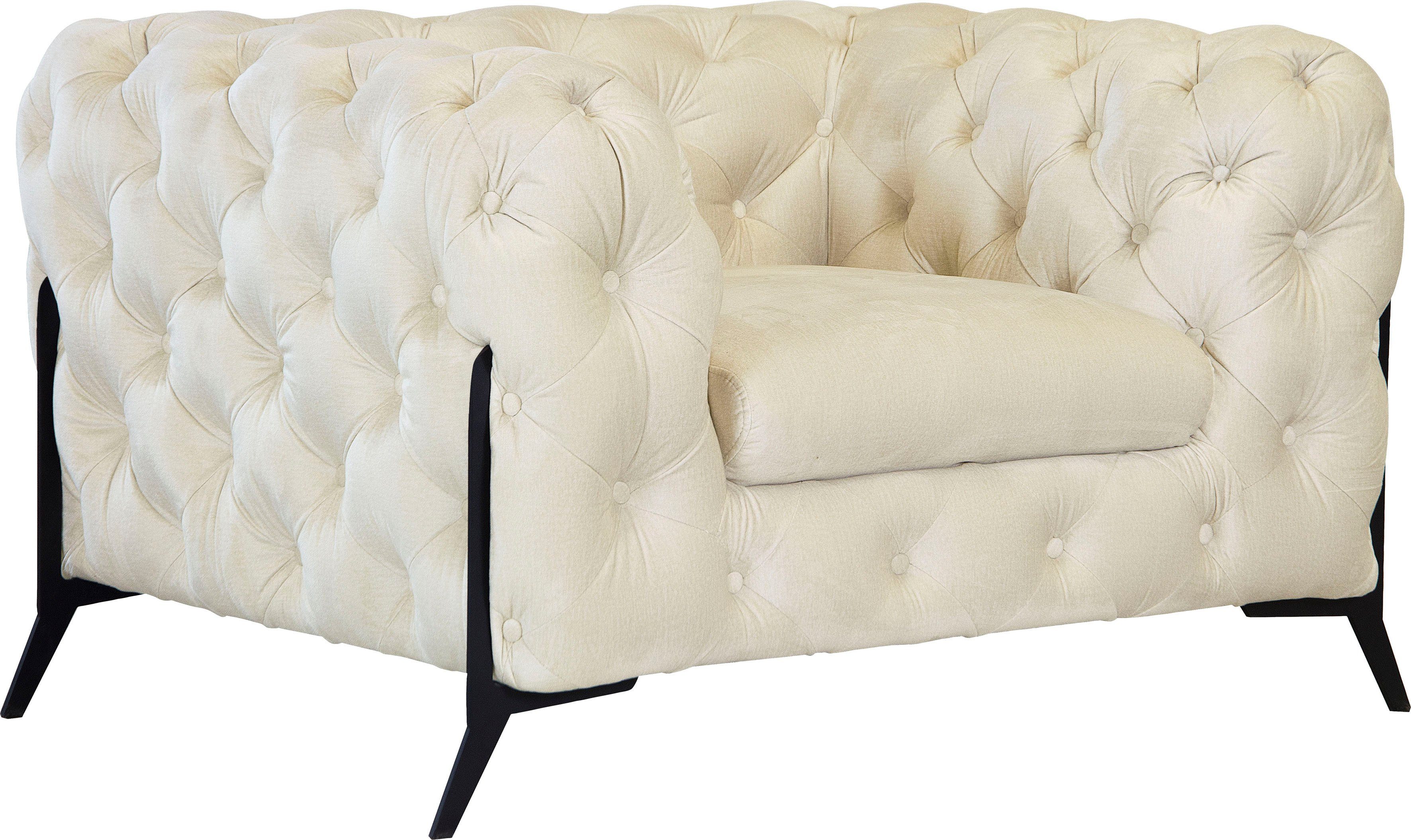 Leonique Chesterfield-fauteuil Amaury Fauteuil luxueuze capitonnage, moderne chesterfield look, kleur van de poten ter keuze