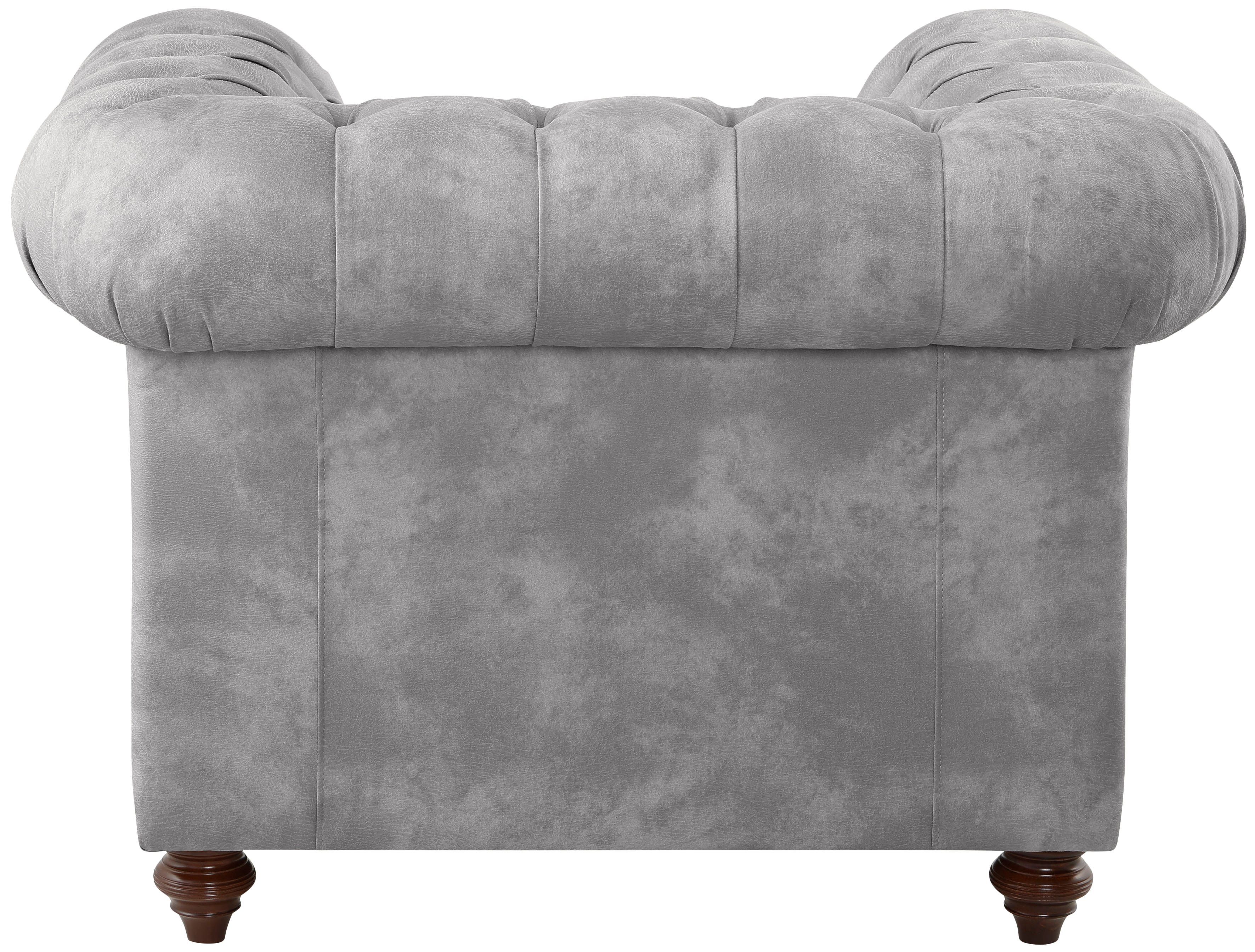 Home affaire Fauteuil Chesterfield B/D/H: 105/69/74 cm met hoogwaardige knoopdetails, ook in leer