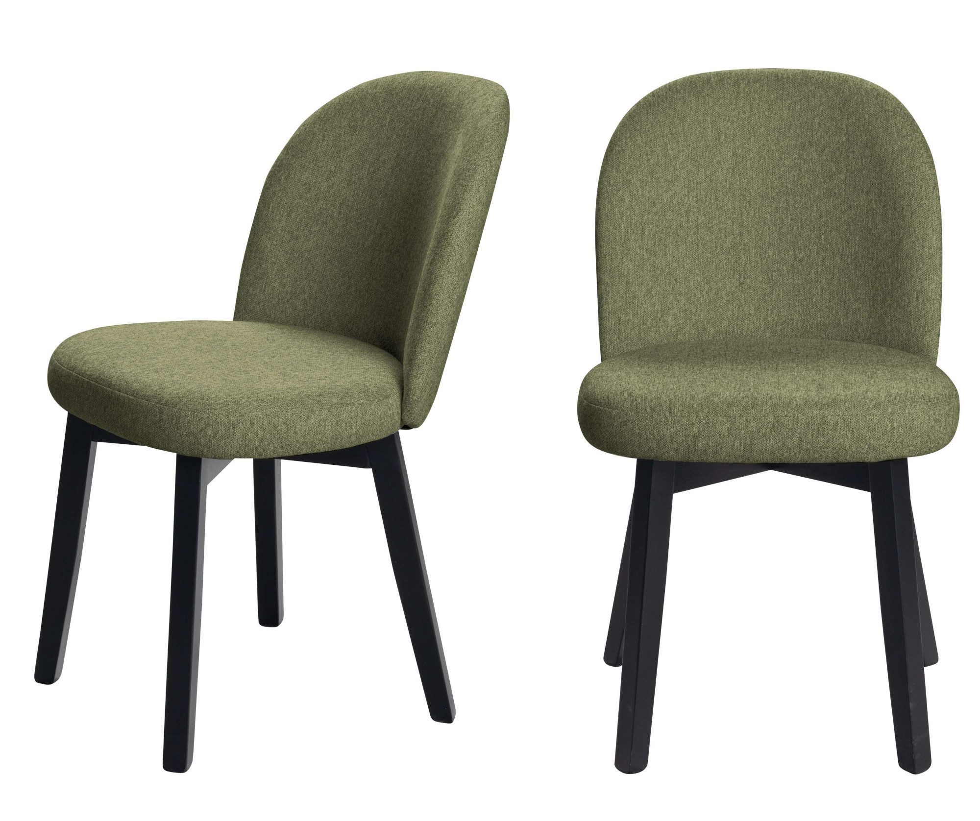 Home affaire Stoel met 4 poten Aretha eettafelstoel, woonstoel, gestoffeerde stoel, eetstoel (set, 2 stuks) gestoffeerde stoelen groen